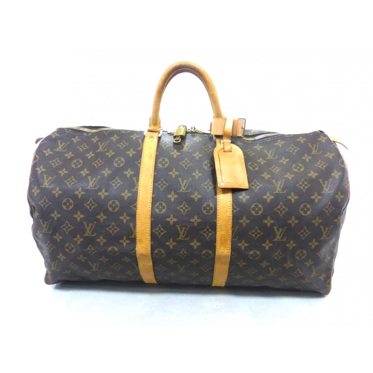 Lyst - Louis Vuitton Pre-owned Vintage Keepall Brown Leather Travel Bags in Brown