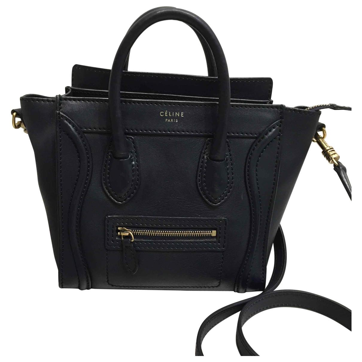 Céline Nano Luggage Leather Crossbody Bag in Blue - Lyst