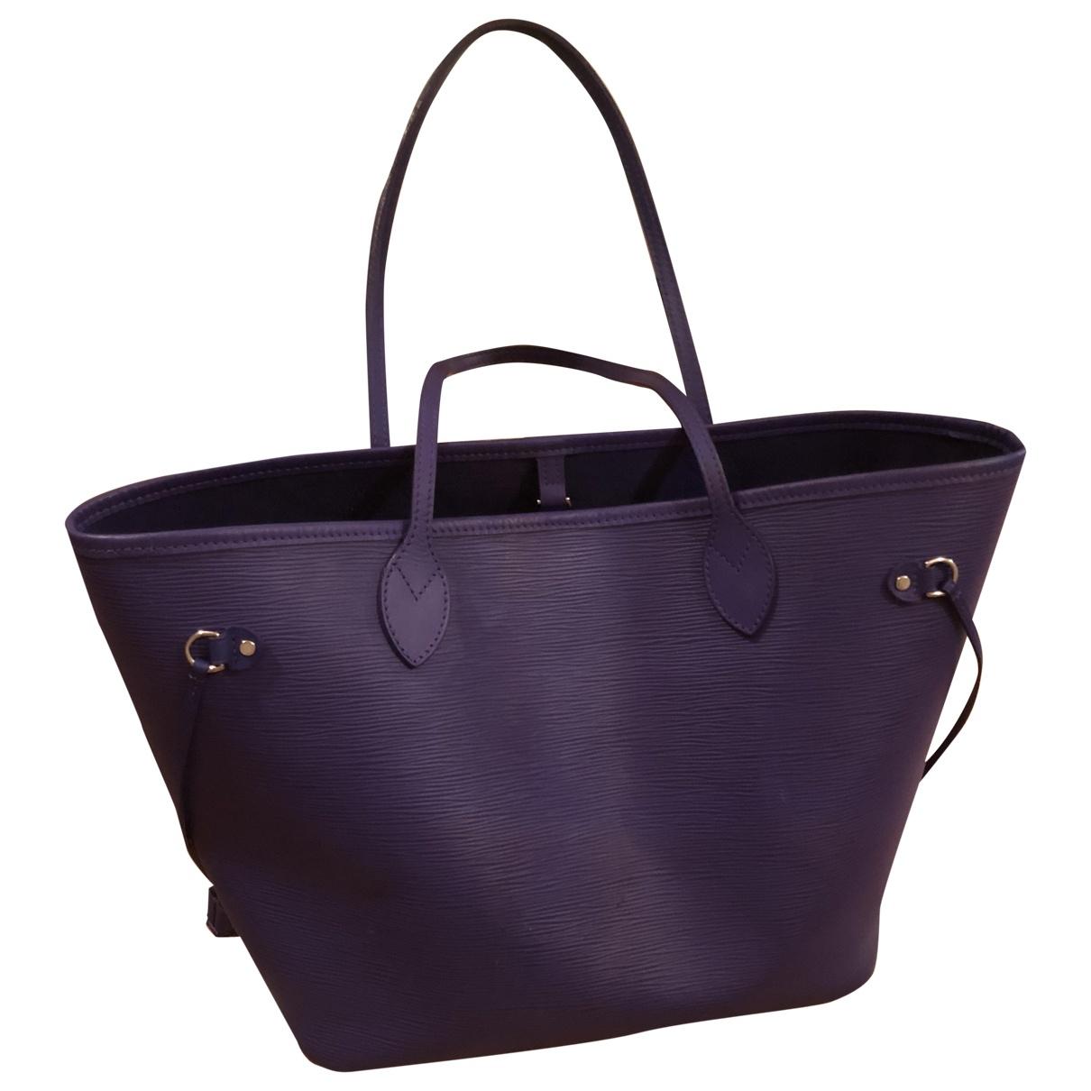 Louis Vuitton Neverfull Purple Leather Handbag in Purple - Lyst