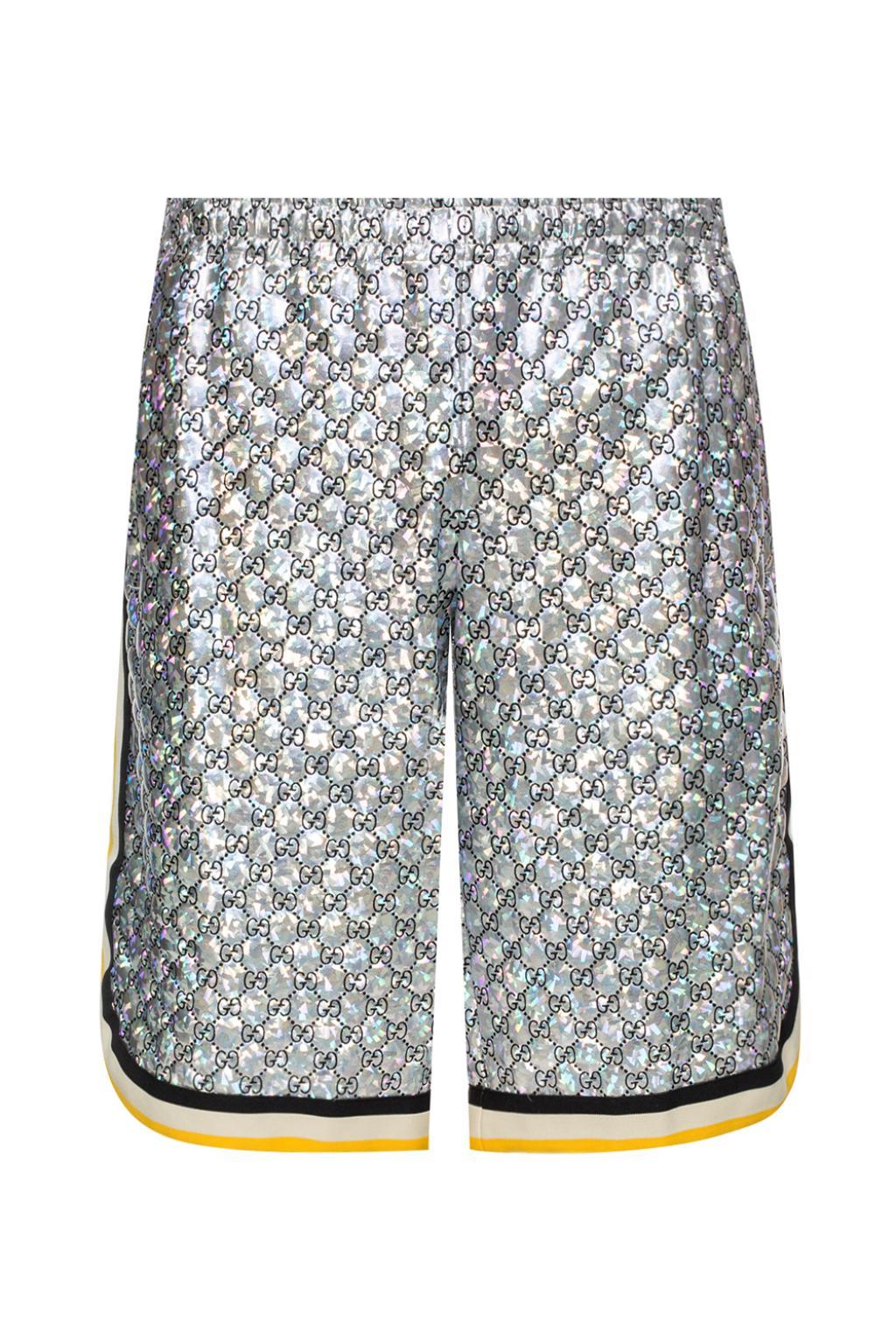 Gucci Logo Shorts in Metallic for Men - Lyst
