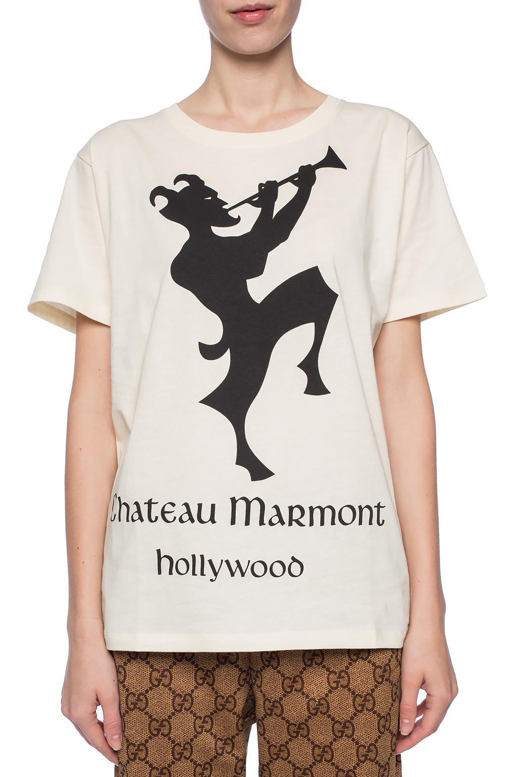 Gucci Chateau Marmont Cotton Tshirt in Ivory (White) Lyst