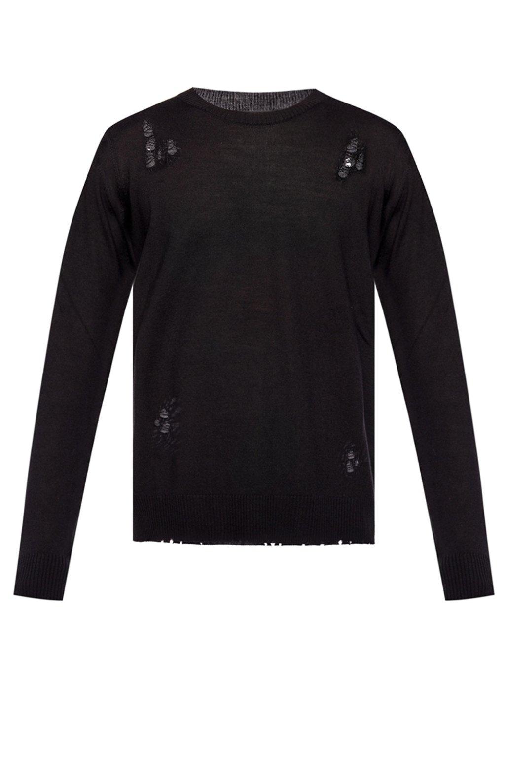 DIESEL Wool Raw-edge Sweater in Black for Men - Lyst