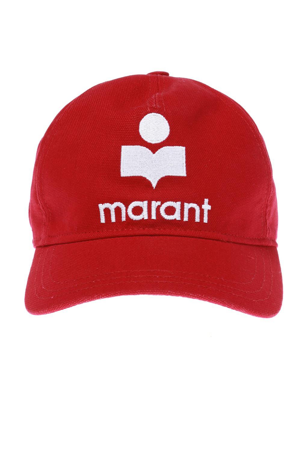 Isabel Marant Logo Baseball Cap in Red - Lyst