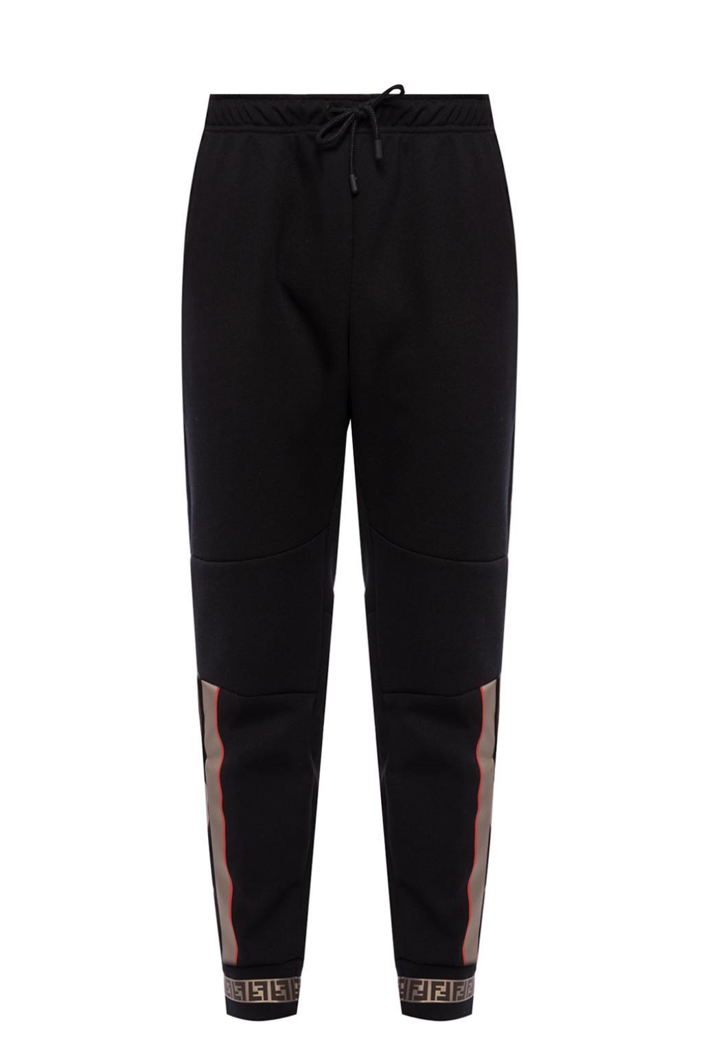 Fendi Printed Sweatpants in Black for Men - Lyst