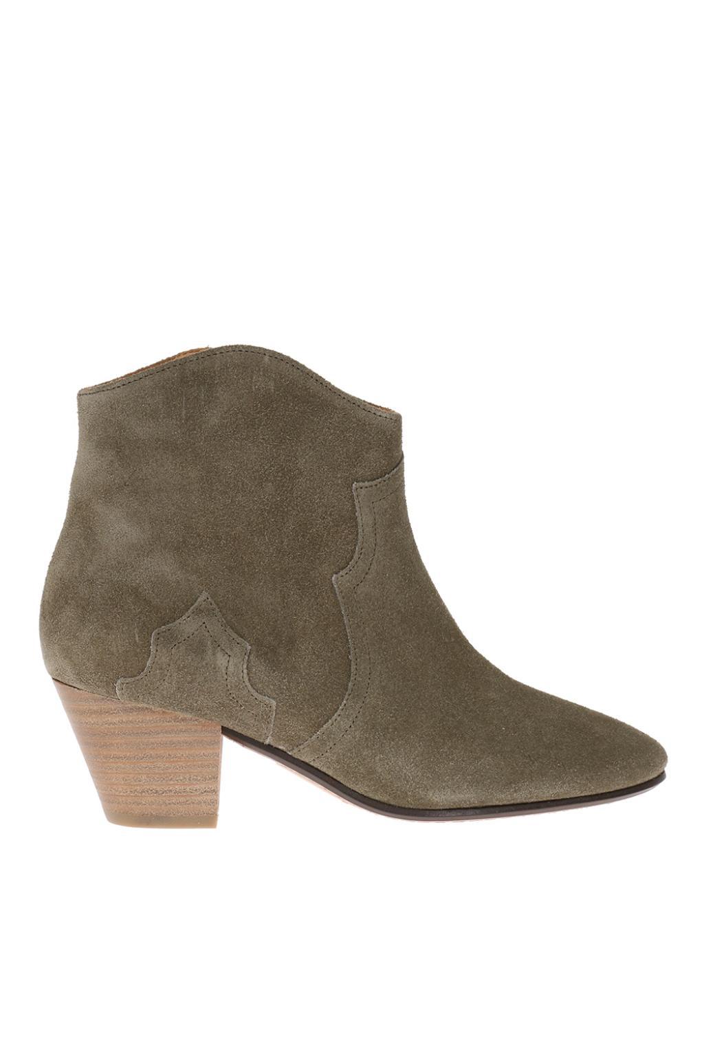 Isabel Marant 'dicker' Suede Ankle Boots in Green - Lyst