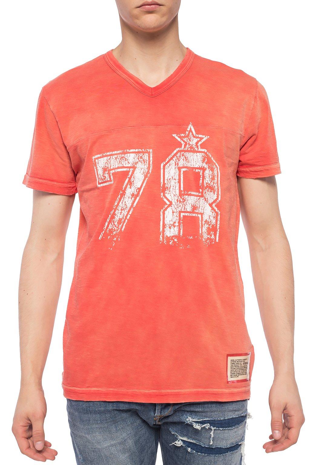 DIESEL Printed T-shirt in Orange for Men - Lyst