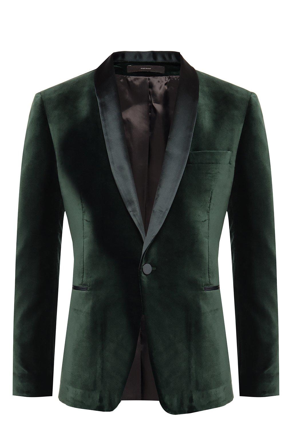 Paul Smith Synthetic Velour Tuxedo Blazer in Green for Men - Lyst