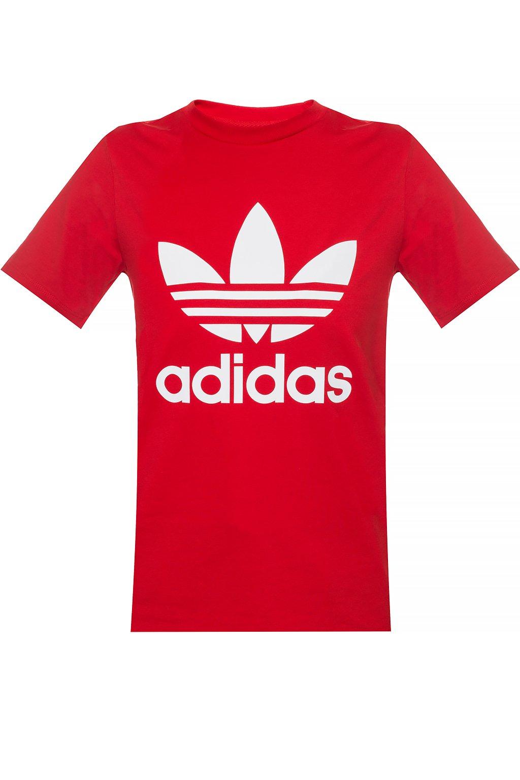 adidas Originals Cotton Logo-printed T-shirt in Red - Lyst