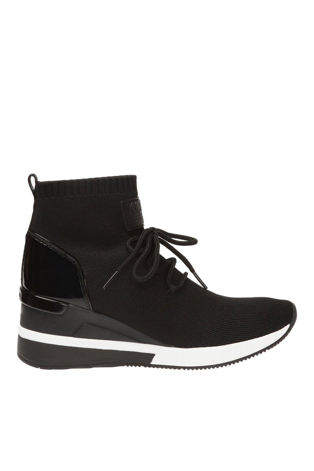 Michael Kors Rubber 'skyler' Wedge Sneakers in Black - Lyst