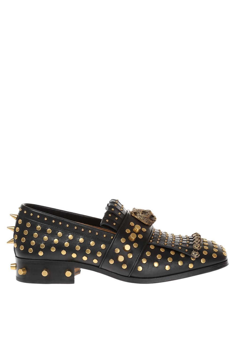 Gucci Studded Leather Shoes in Black for Men Lyst