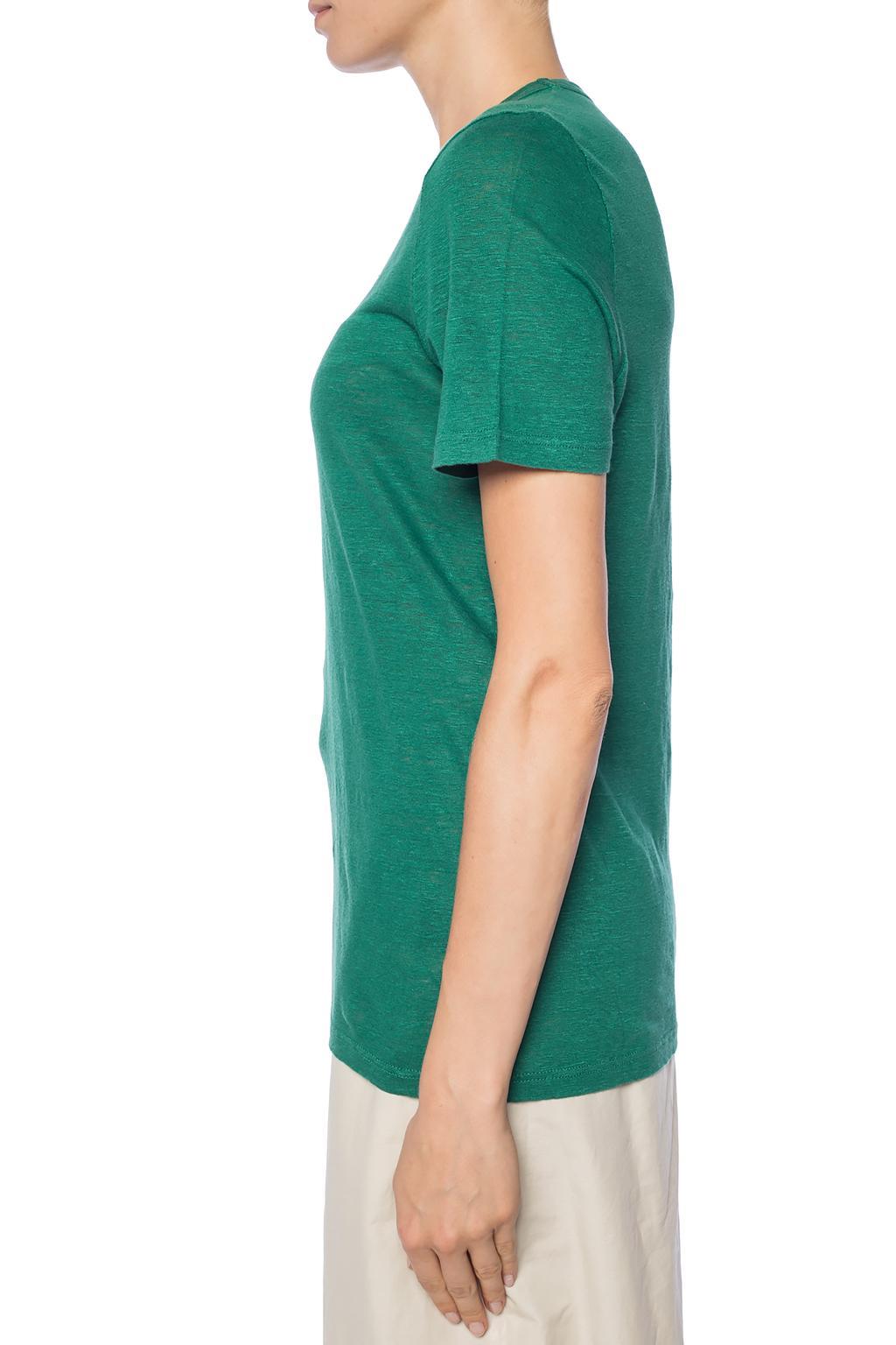 Étoile Isabel Marant Linen V-neck T-shirt in Green - Lyst