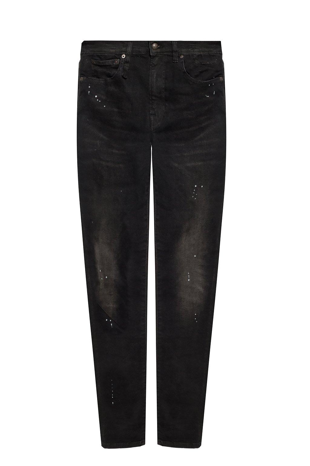 R13 Denim Paintsplattered Jeans in Black for Men Lyst