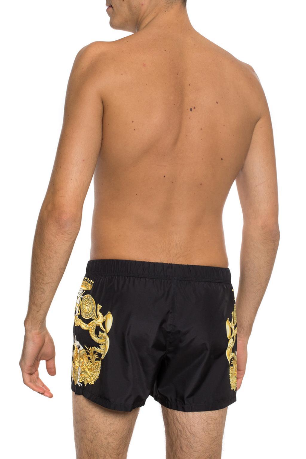 mens black versace swim shorts