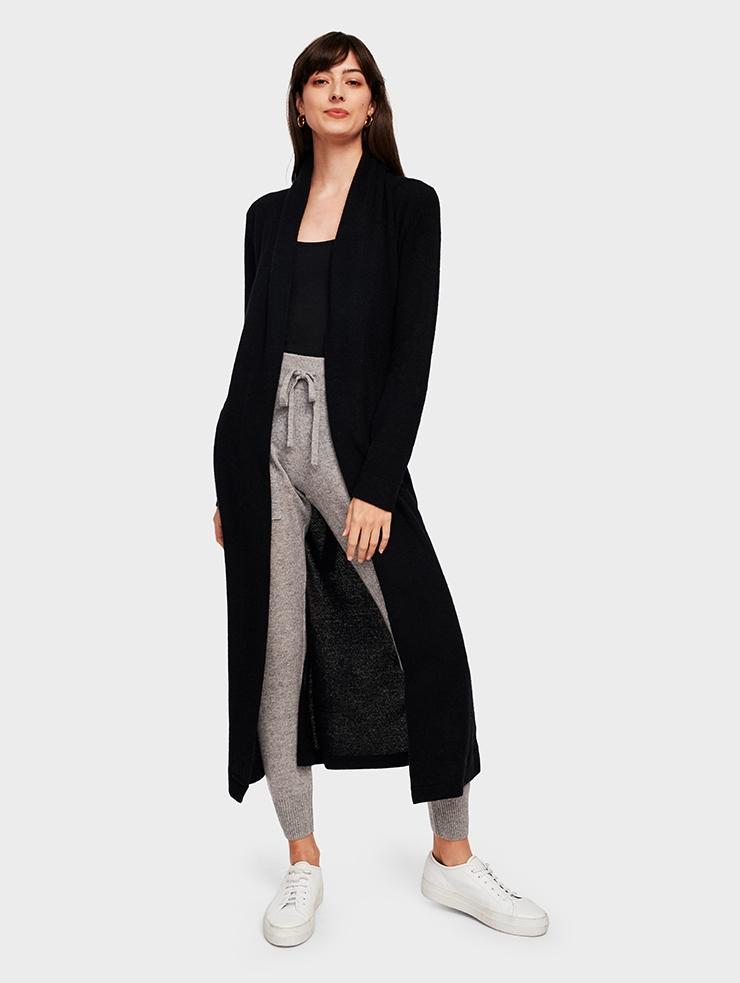 White + Warren Long Cashmere Robe in Black Lyst