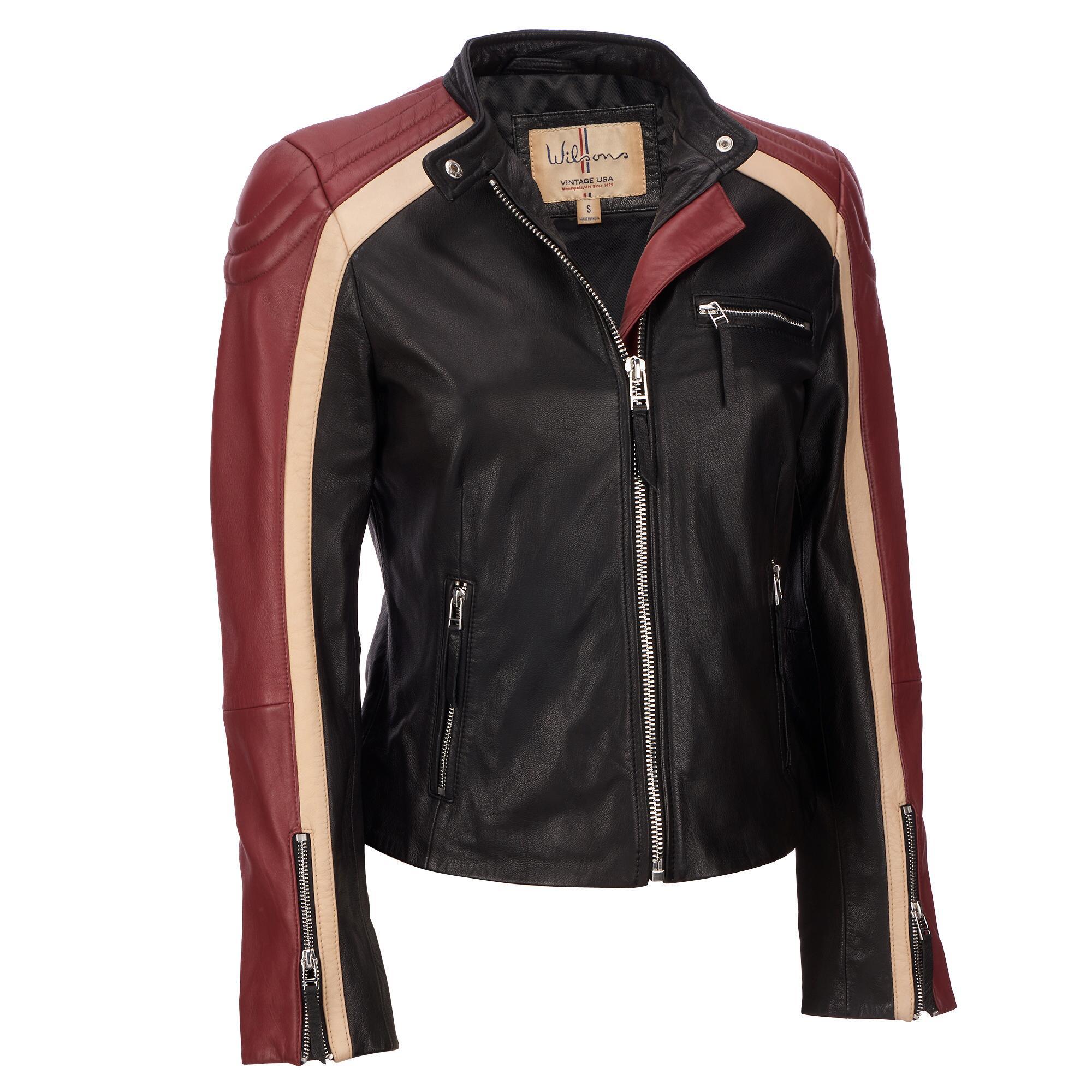 Lyst Wilsons Leather Striped Moto W Chest Pocket In Black Wilsons Leather