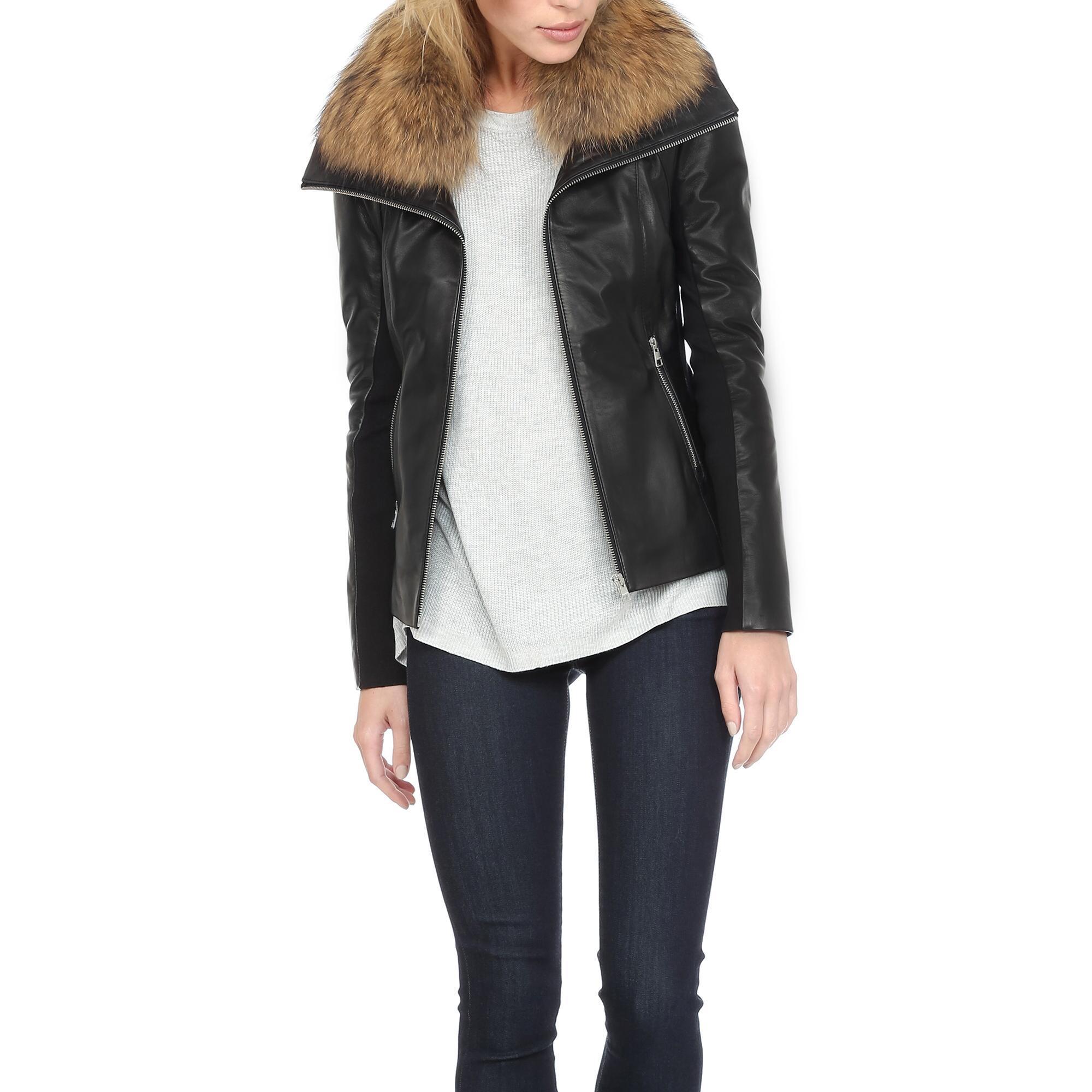 Lyst Wilsons Leather Soia Kyo Jacket W Rac Fur Collar Gallery