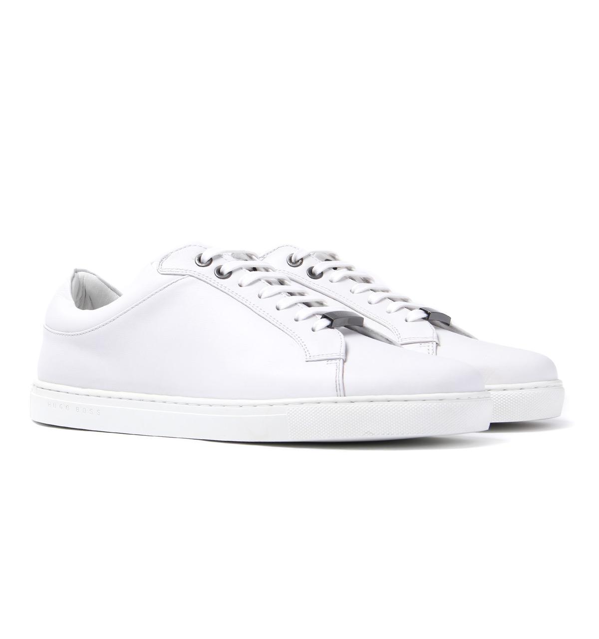 Lyst - Boss White Tribute Tennis Leather Trainers in White for Men