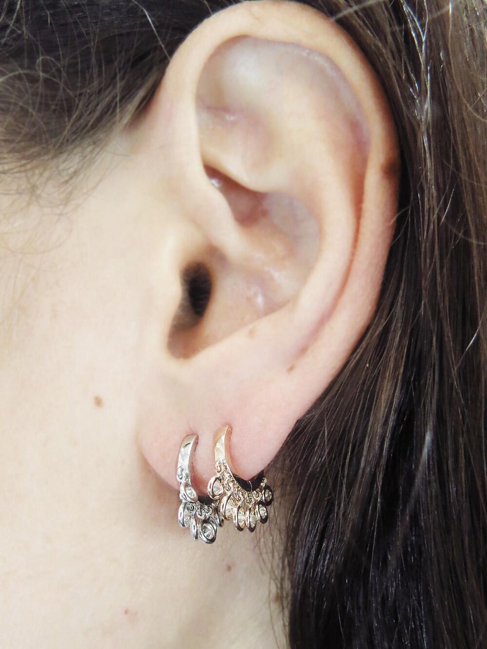 Lyst Jacquie Aiche Mini Diamond Shaker Hoop Earring View Fullscreen