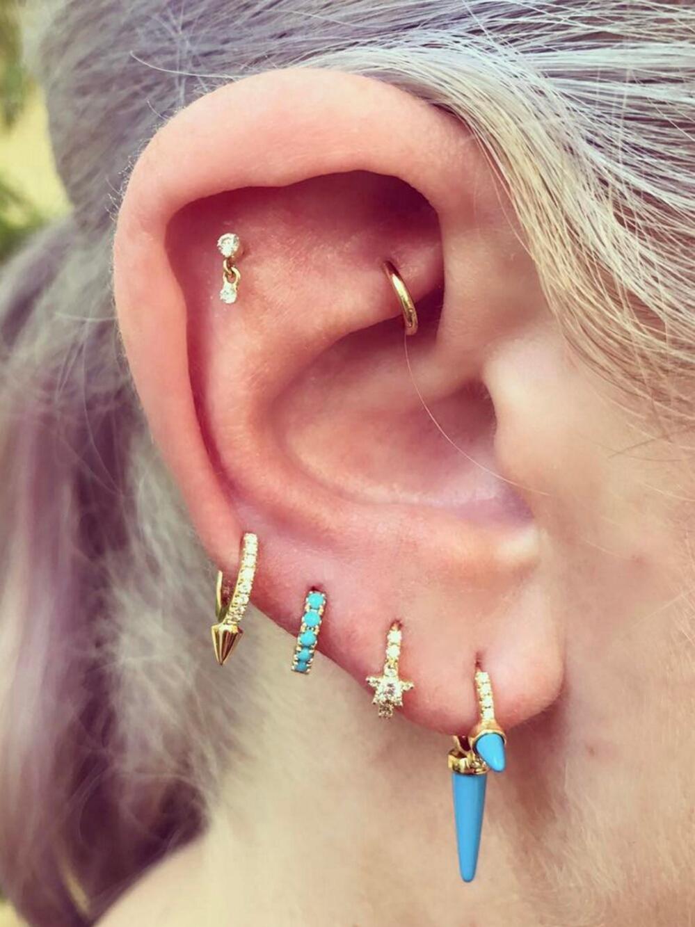 Maria Tash Invisible Set Diamond Dangle Stud Earring Lyst Gallery