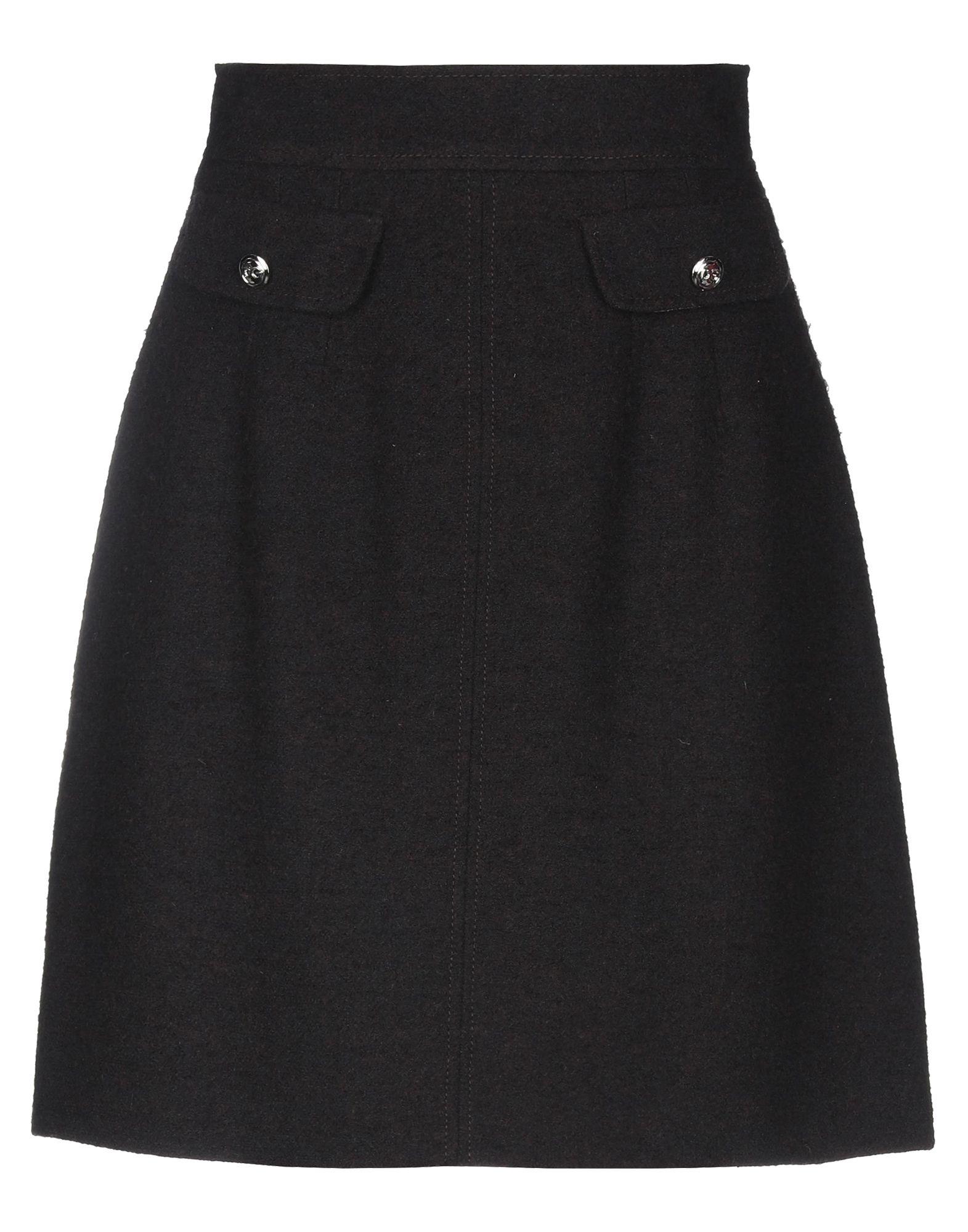 Dolce & Gabbana Wool Knee Length Skirt in Dark Brown (Brown) - Lyst