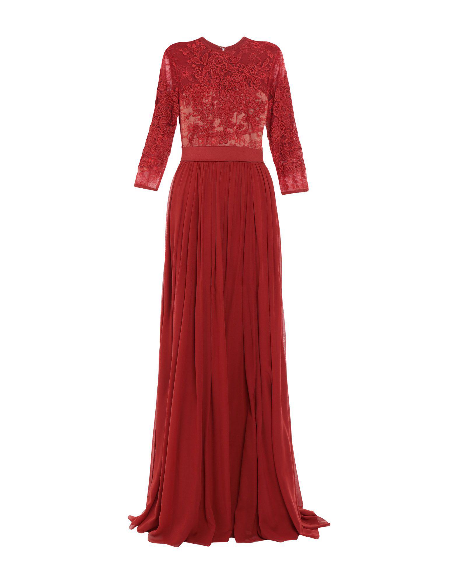 Elie Saab Long Dress in Red - Lyst