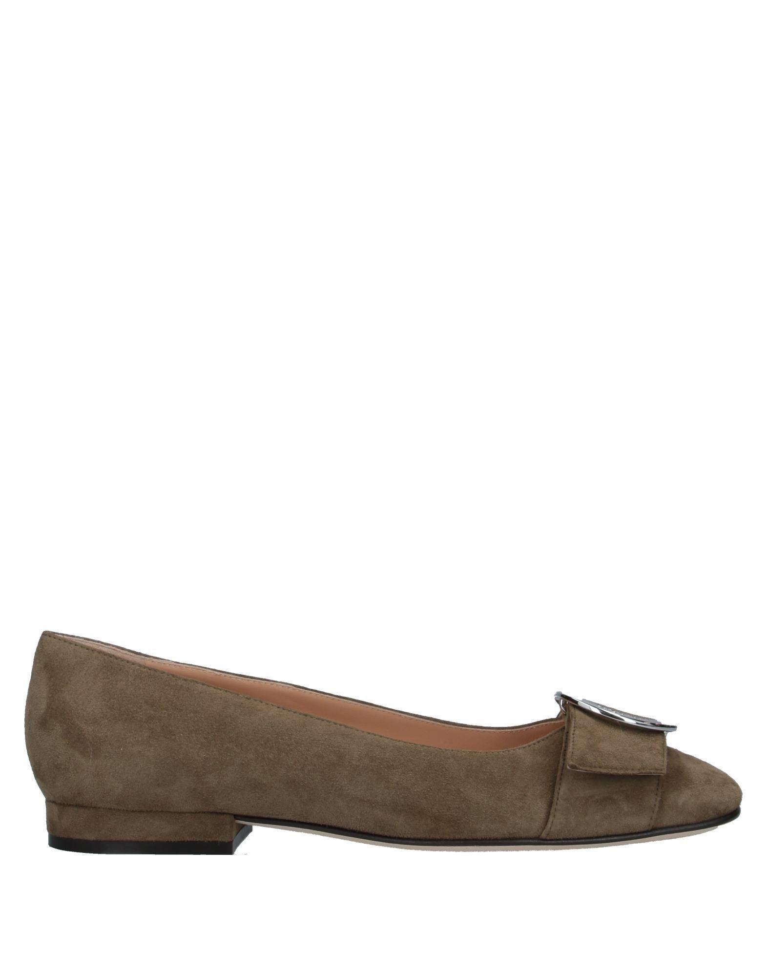 Sergio Rossi Suede Ballet Flats in Military Green (Green) - Lyst