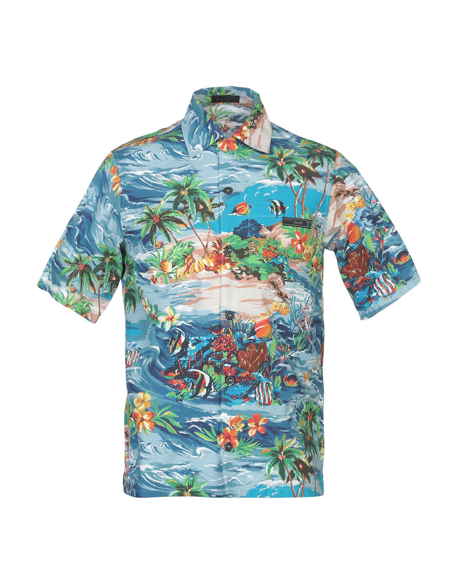 Prada Shirt in Blue for Men - Lyst