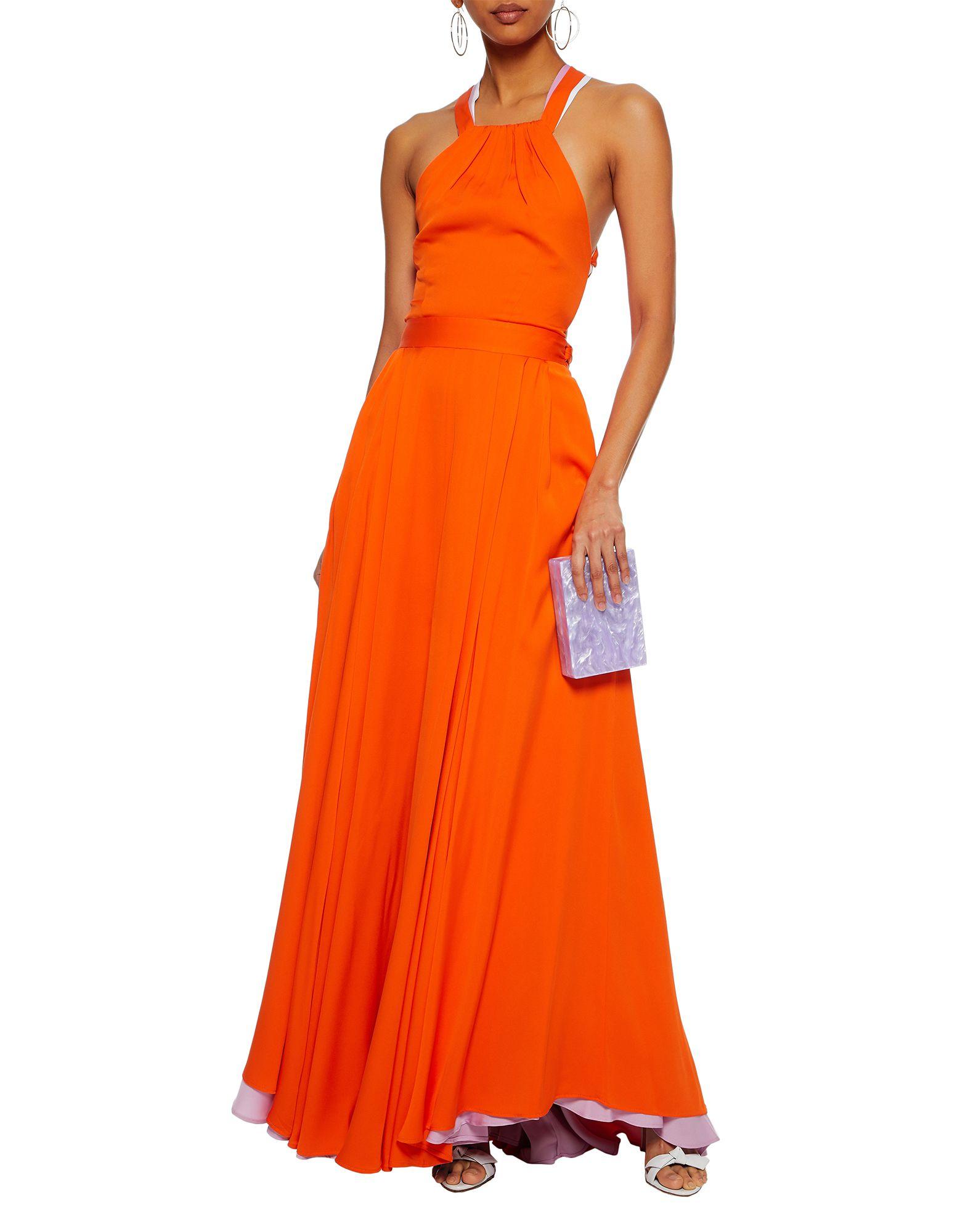 MILLY Long Dress in Orange - Lyst