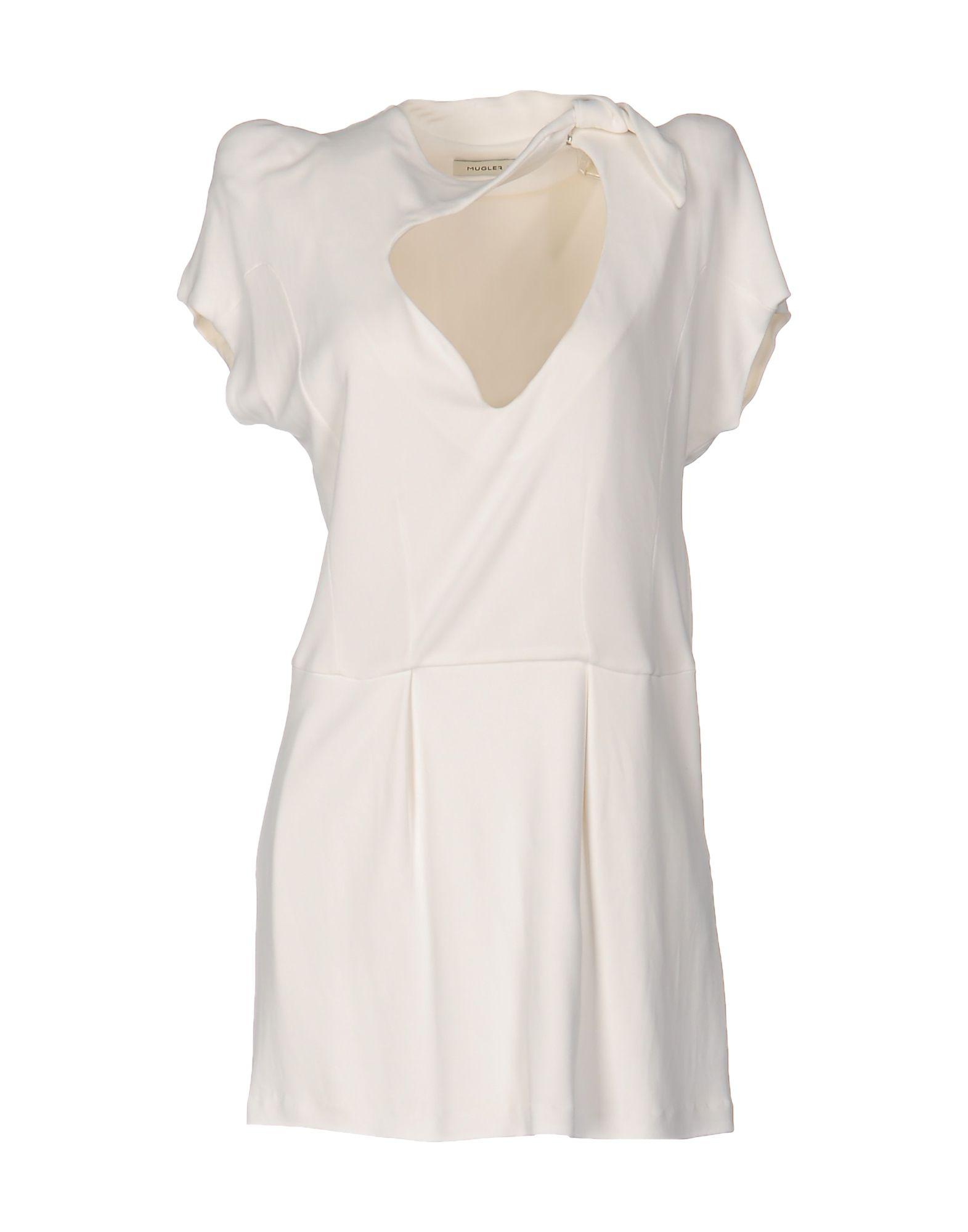 Mugler Short Dress in White | Lyst