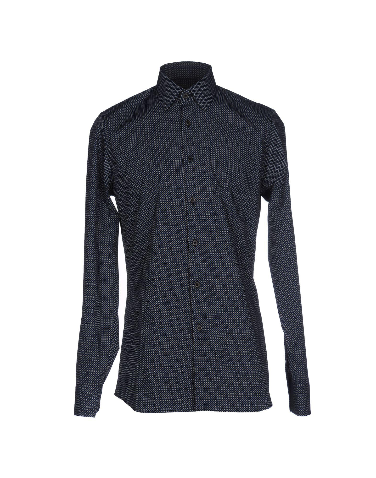 Prada Cotton Shirt in Dark Blue (Blue) for Men - Lyst