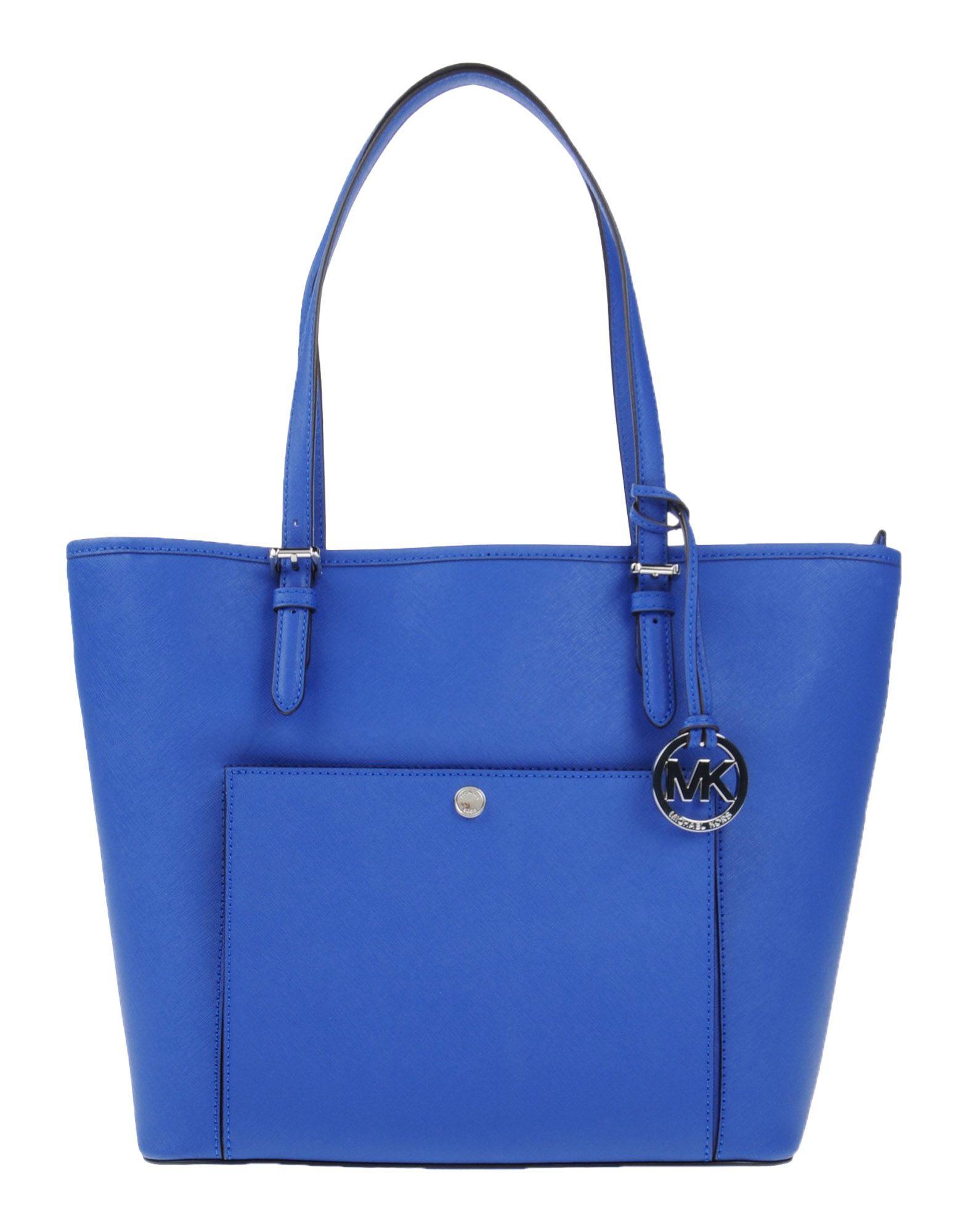 michael kors blue and white tote