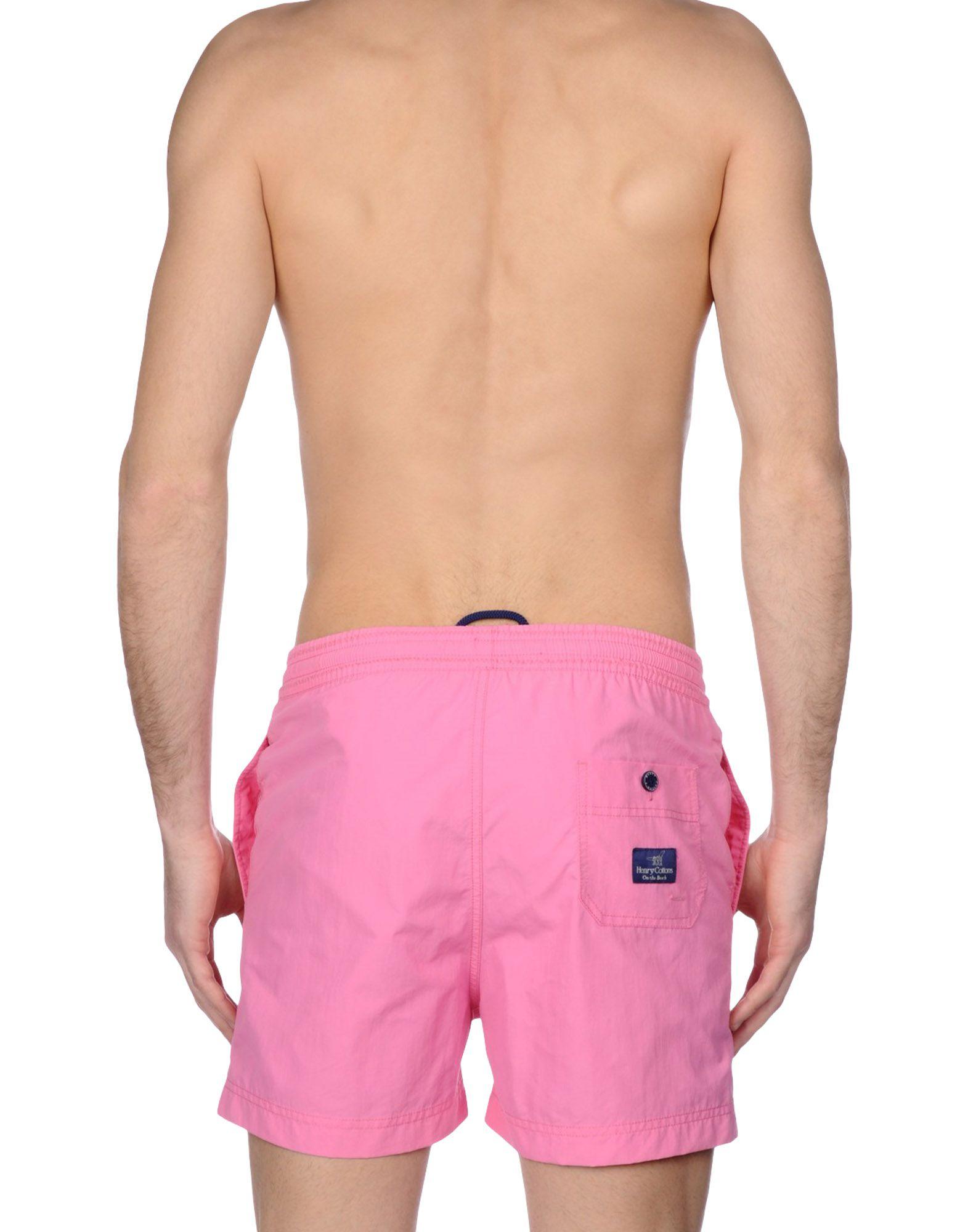 Lyst - Henry cotton's Swim Trunks in Pink for Men