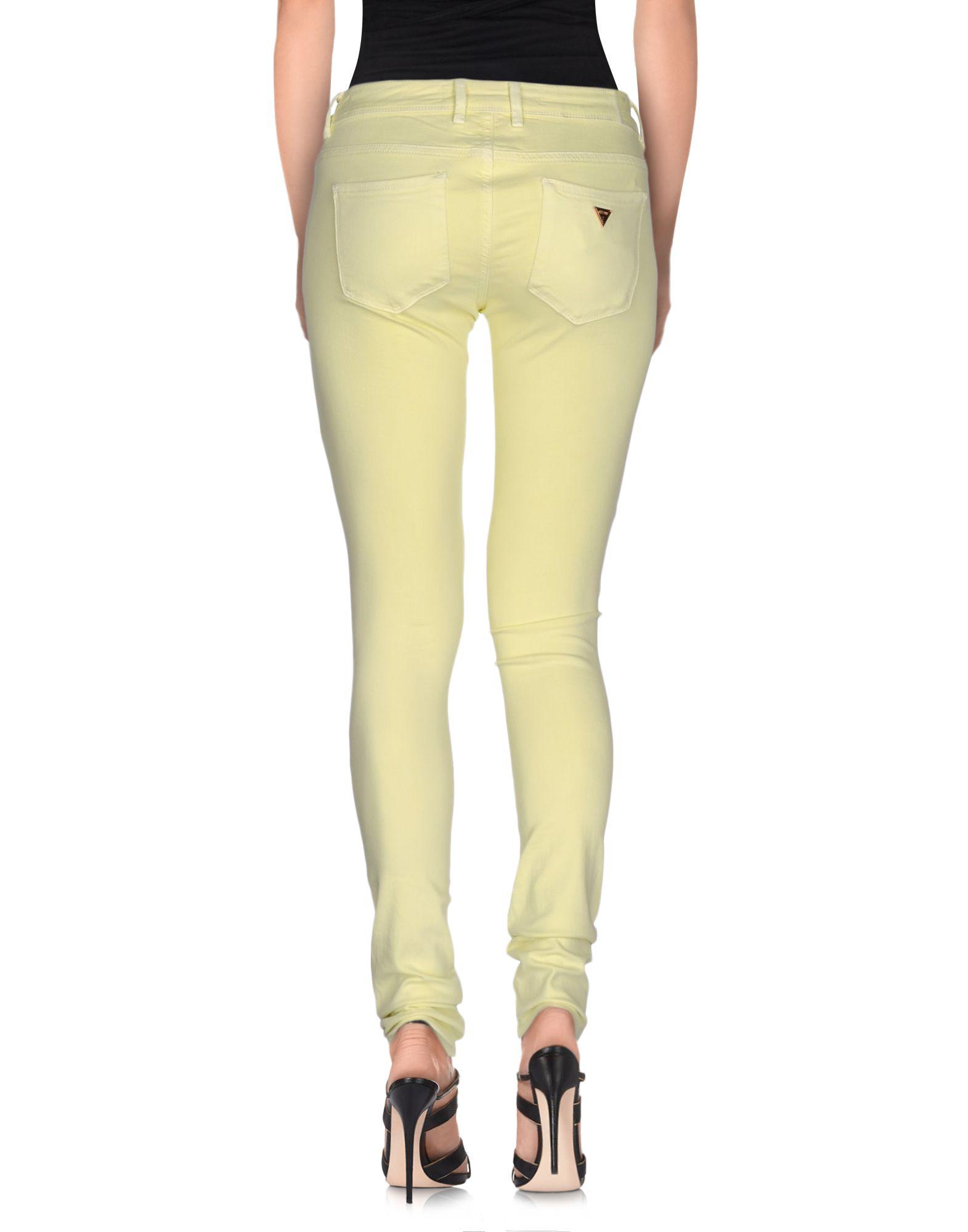 Guess Denim Pants in Yellow - Lyst