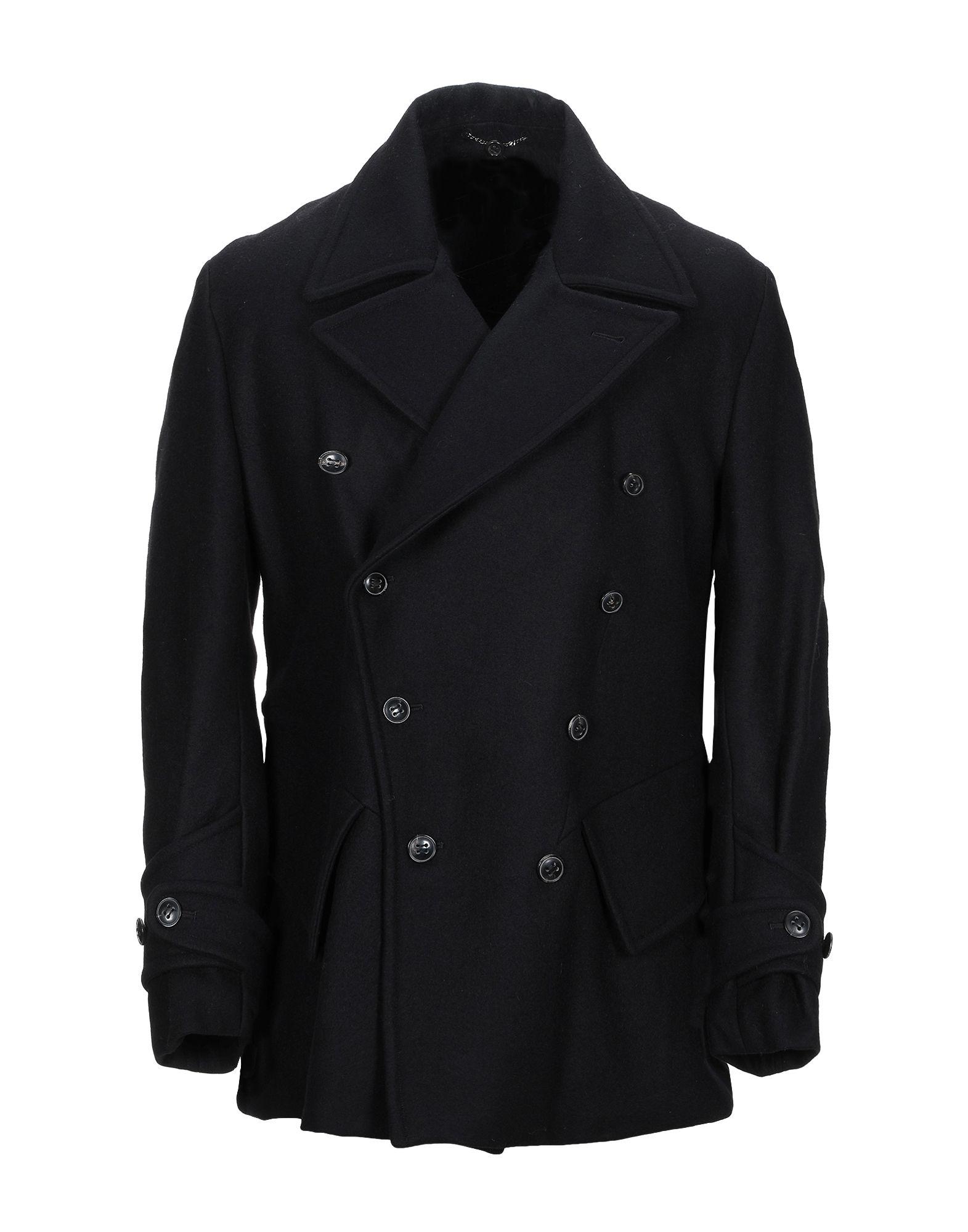 Saint Laurent Wool Coat in Black for Men - Lyst