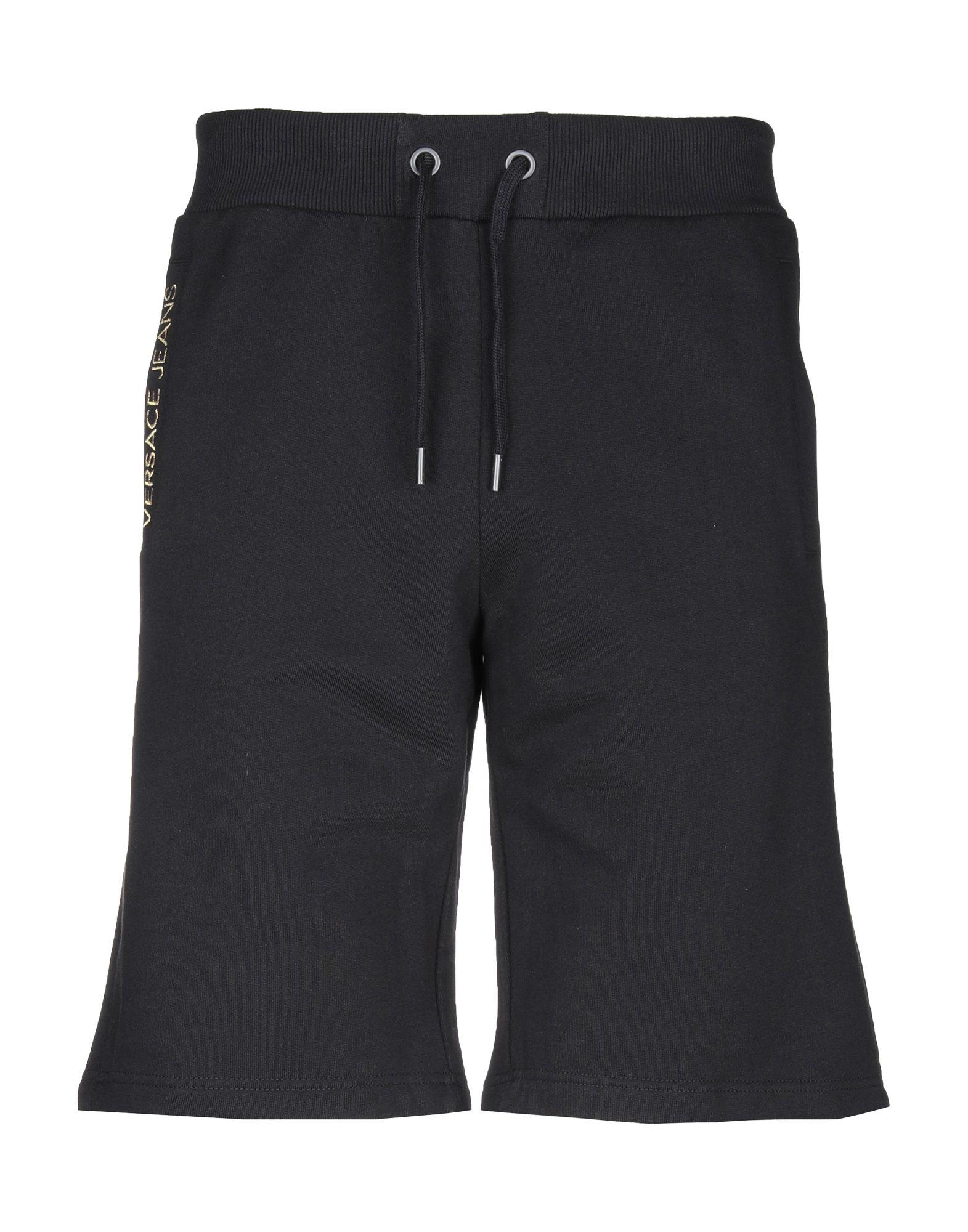 Versace Jeans Fleece Bermuda Shorts in Black for Men - Lyst