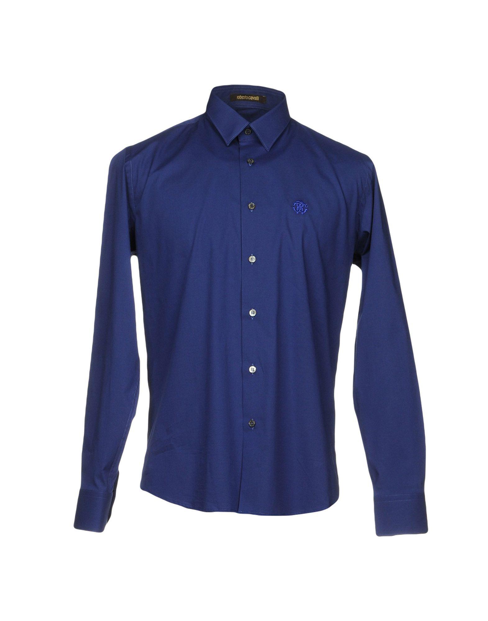 Lyst - Roberto Cavalli Shirt in Blue for Men