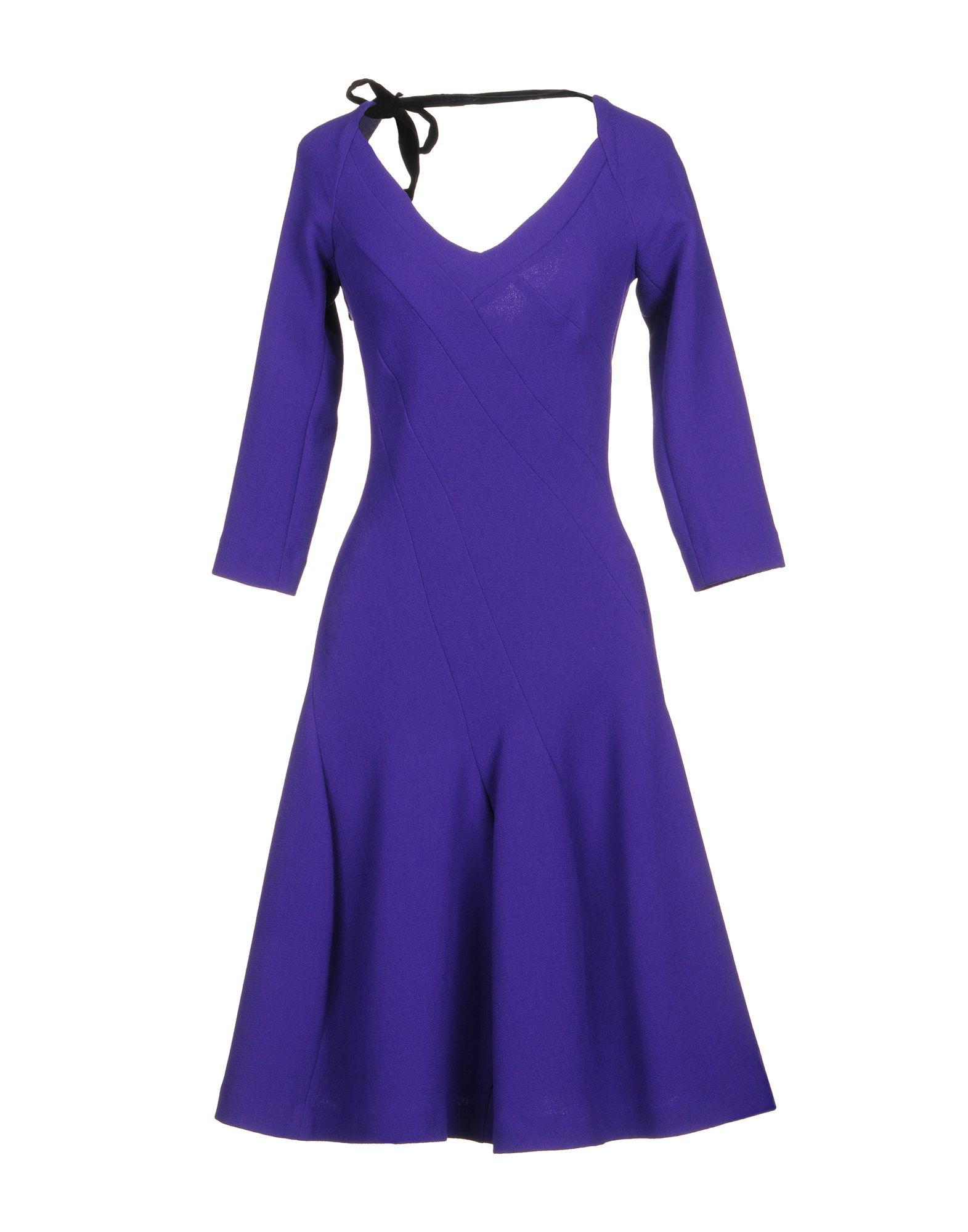 Purple Knee Length Roland Mouret Dress