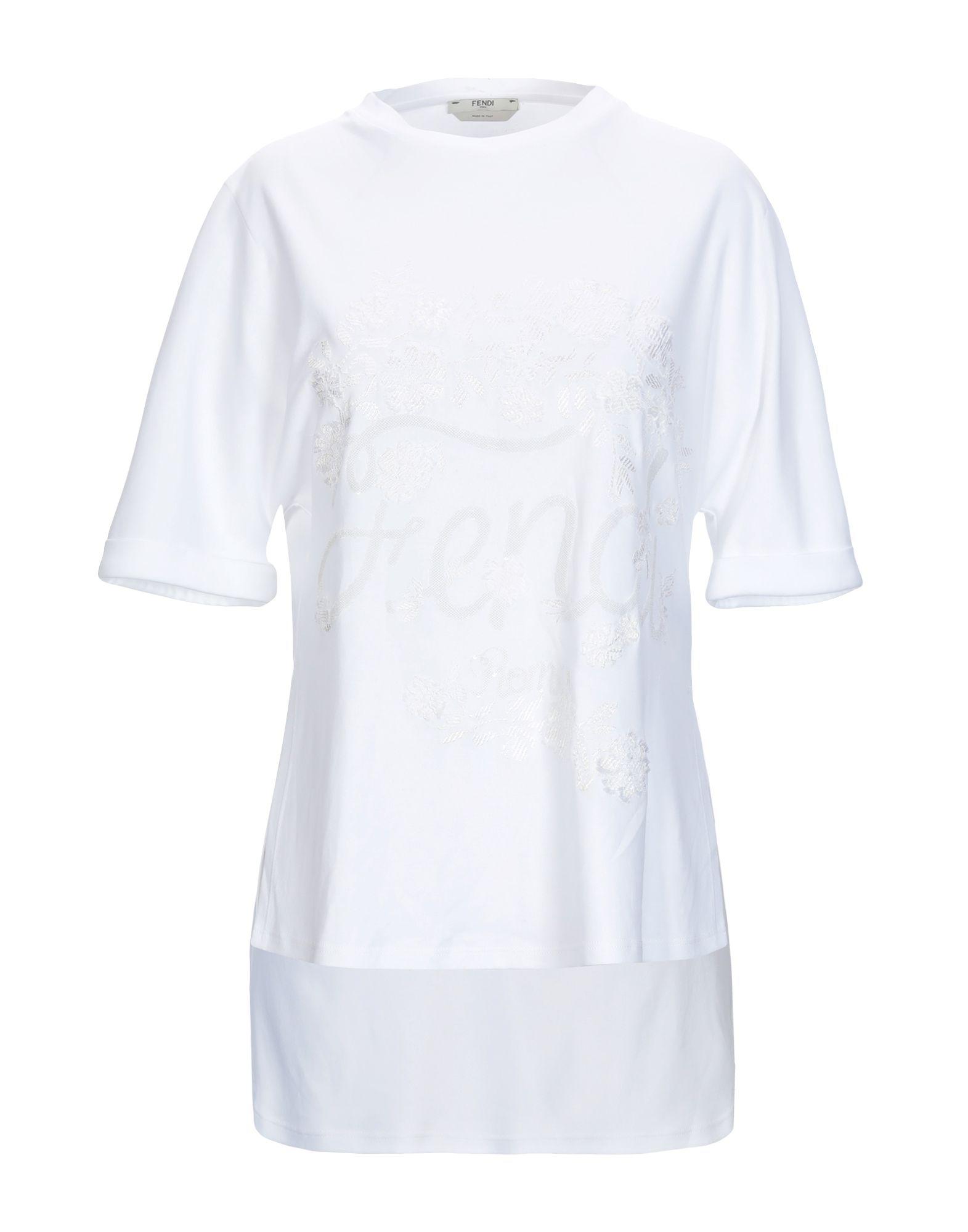 Fendi Cotton T-shirt in White - Lyst