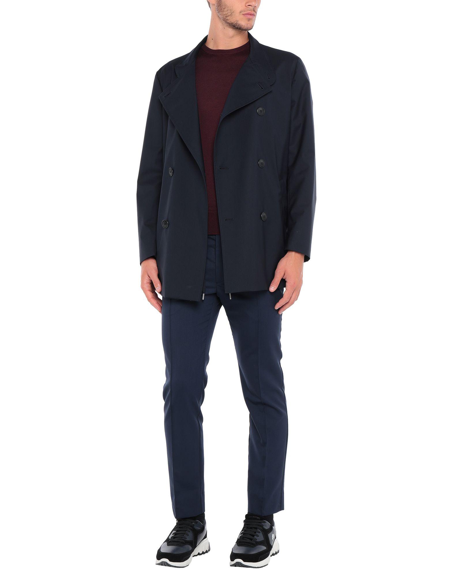 Giorgio Armani Wool Overcoat in Dark Blue (Blue) for Men - Lyst