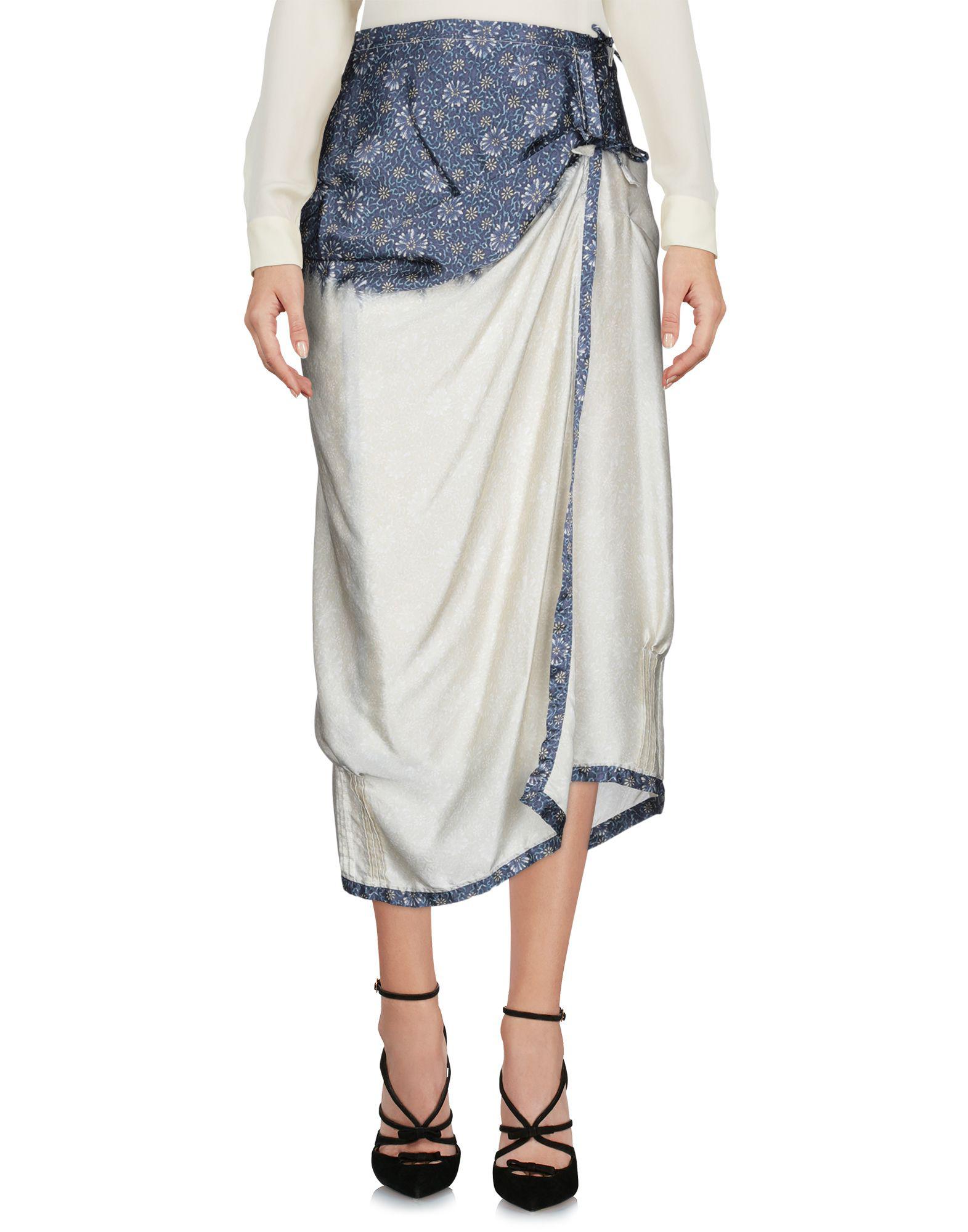 Dries Van Noten 3/4 Length Skirt in Blue - Lyst