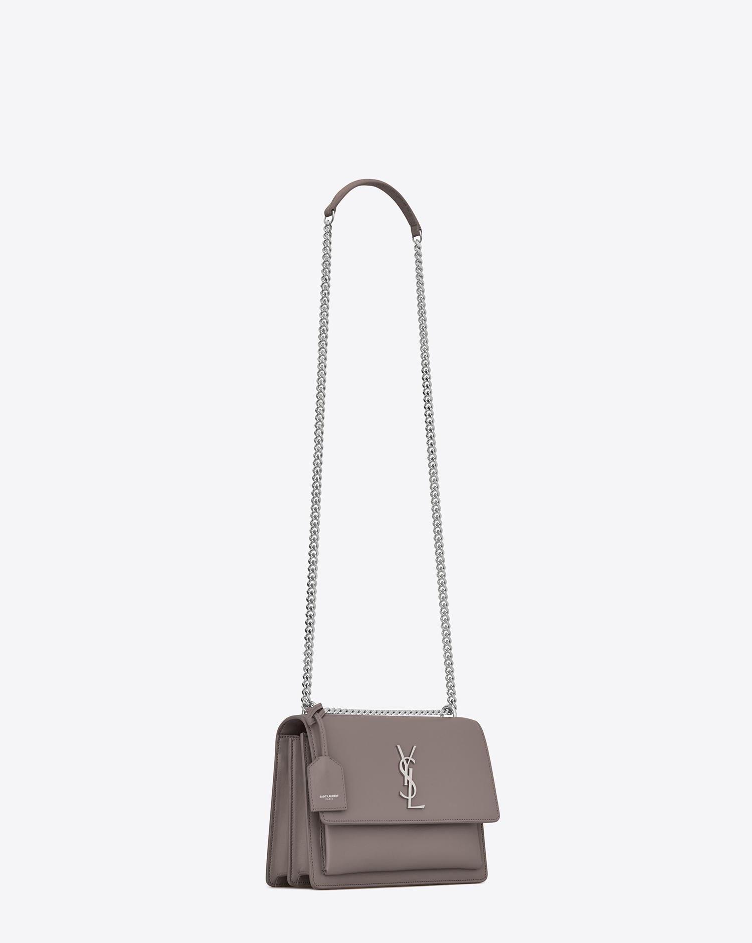 Lyst Saint Laurent Medium Sunset Bag In Fog Leather