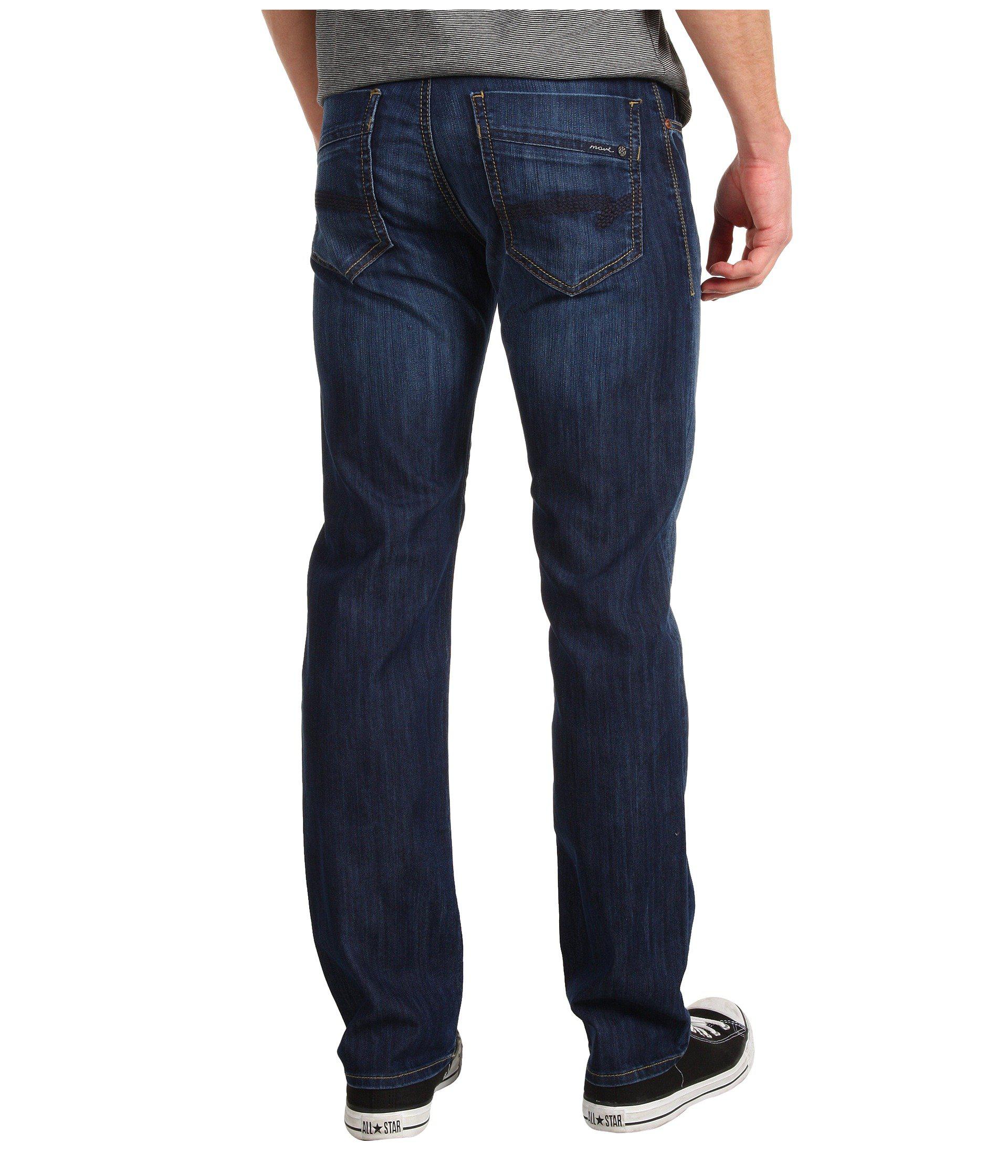 Lyst - Mavi Jeans Zach Regular Rise Straight Leg In Dark Maui (dark ...