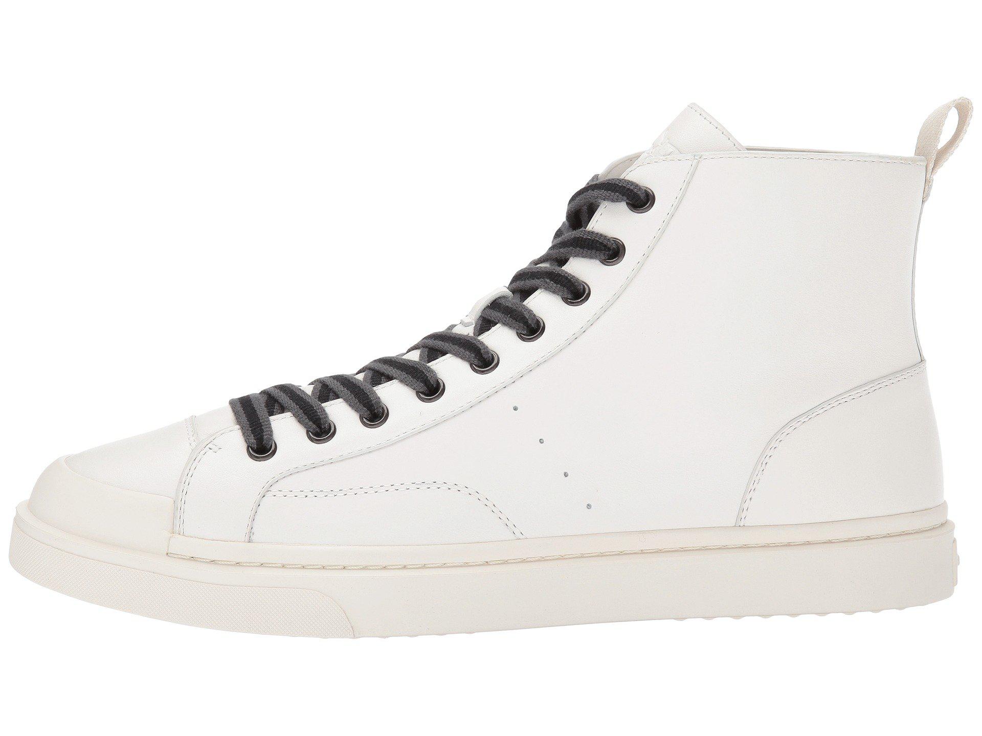 Lyst - Coach C214 Hi Top Sneaker Leather (white/white) Men's Shoes in ...