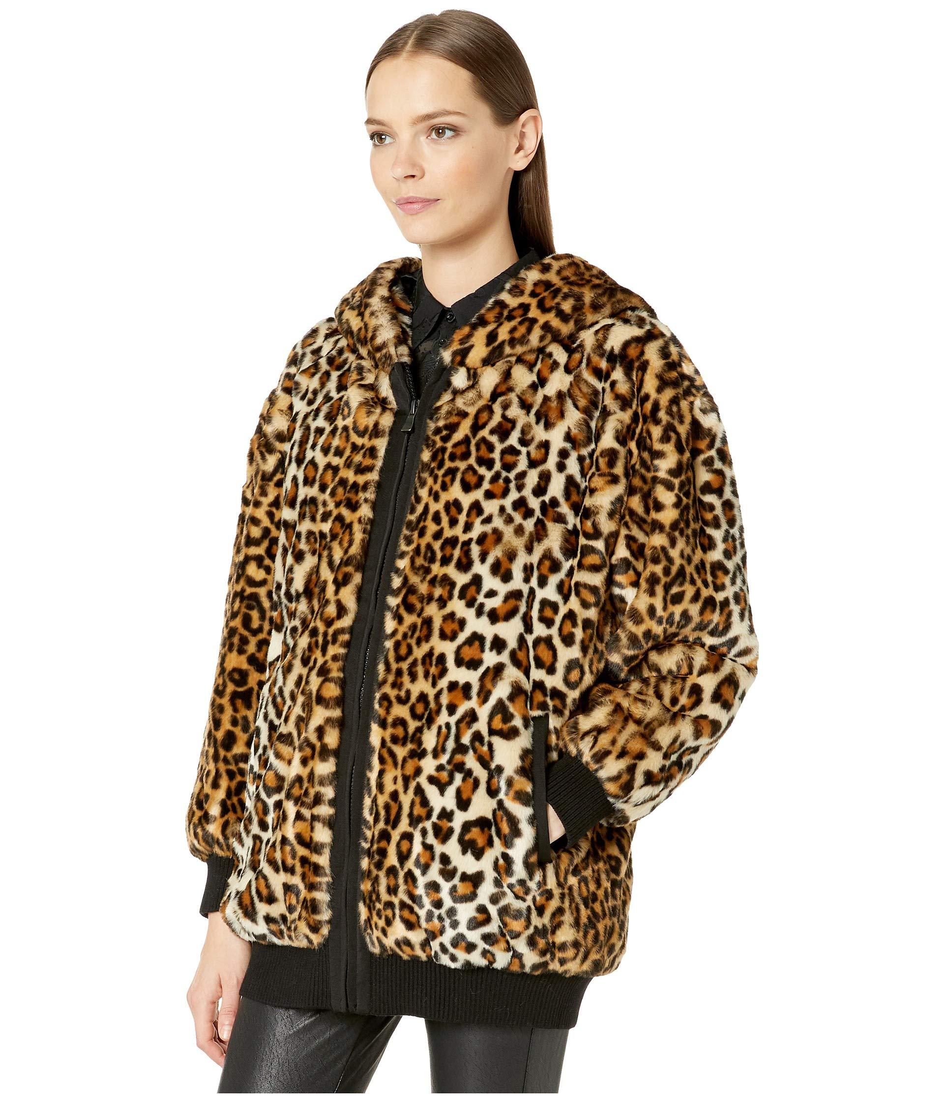 Boutique Moschino Faux Fur Leopard Jacket in Brown - Lyst