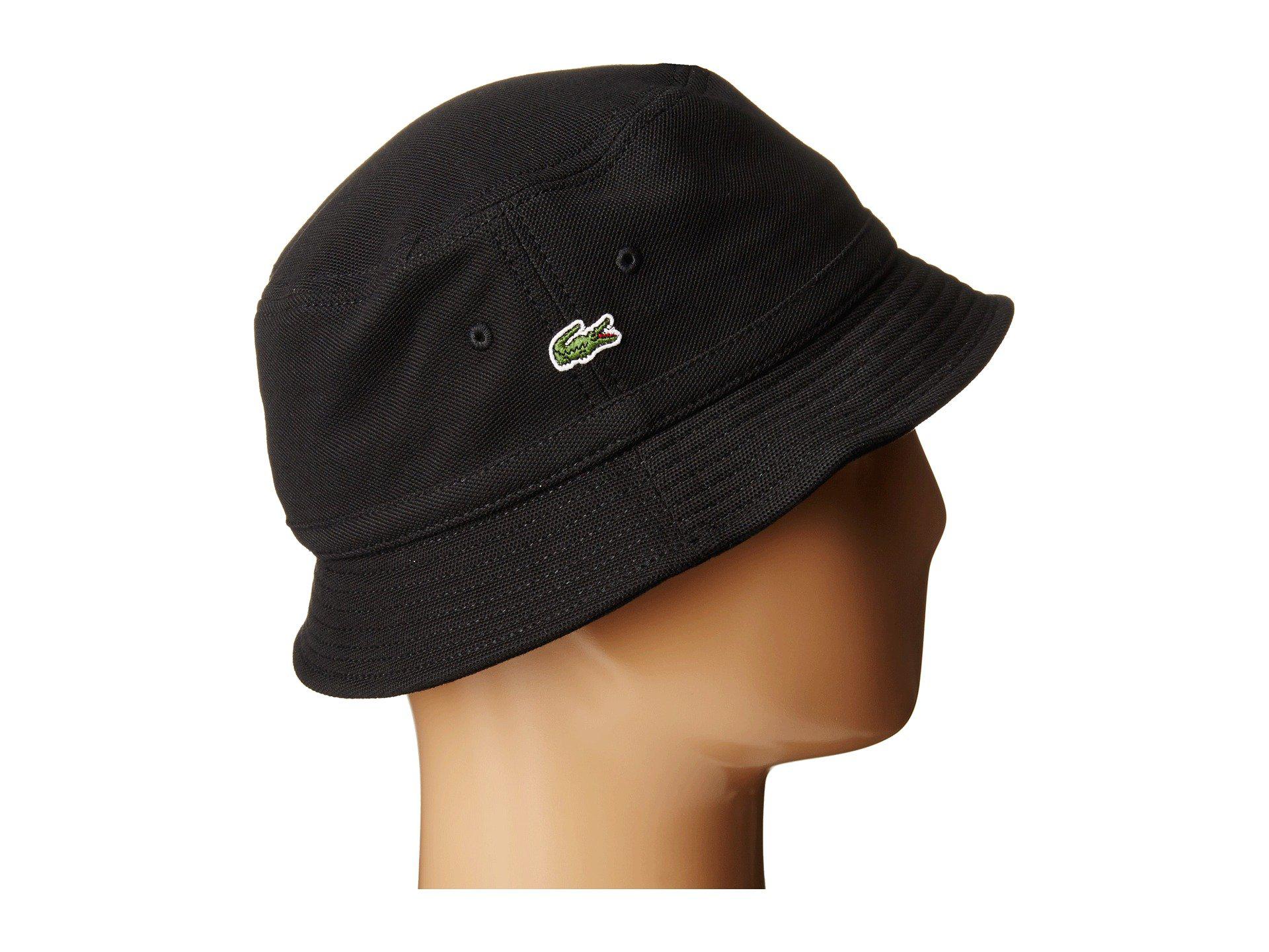 lacoste black bucket hat