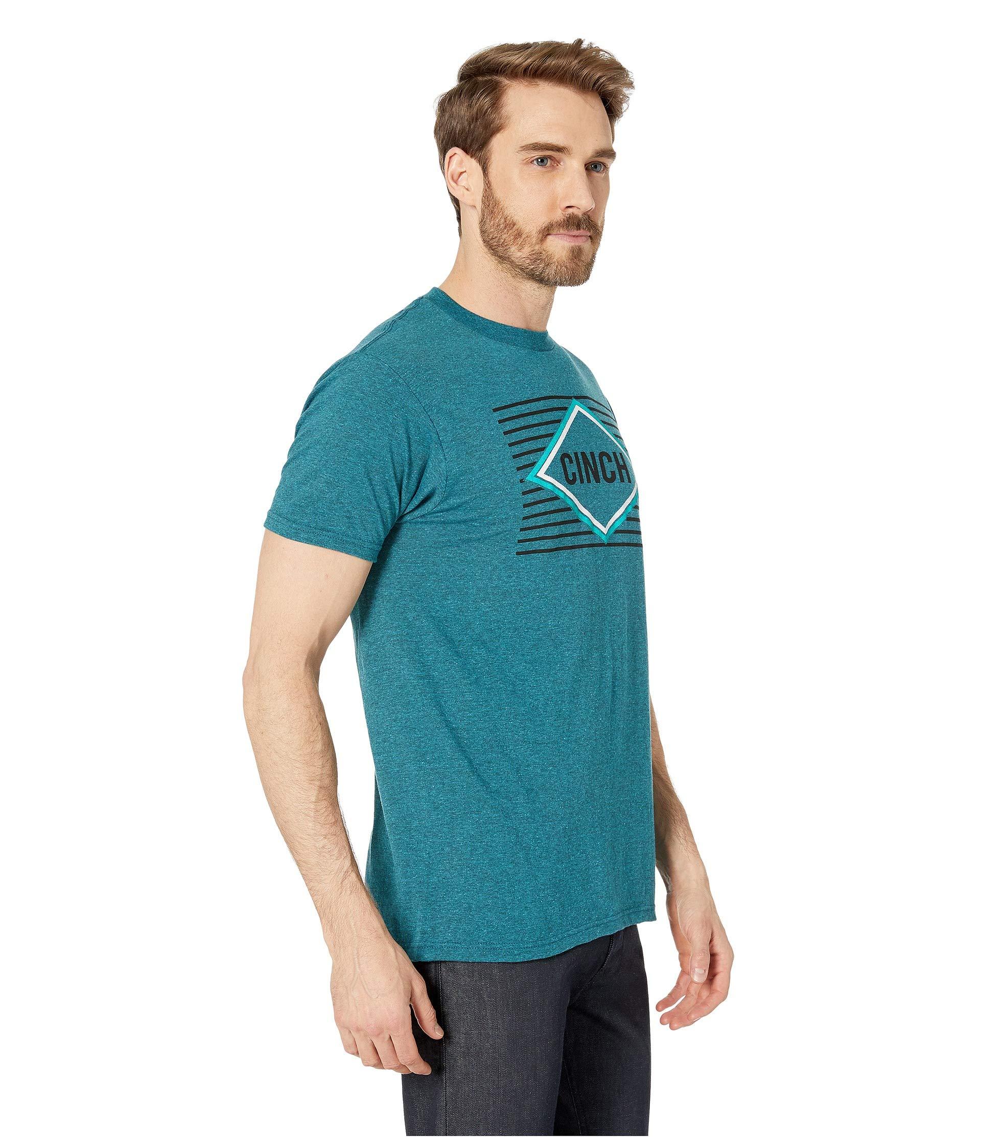 Download Cinch Short Sleeve Tee (heather Teal) Men's T Shirt in ...