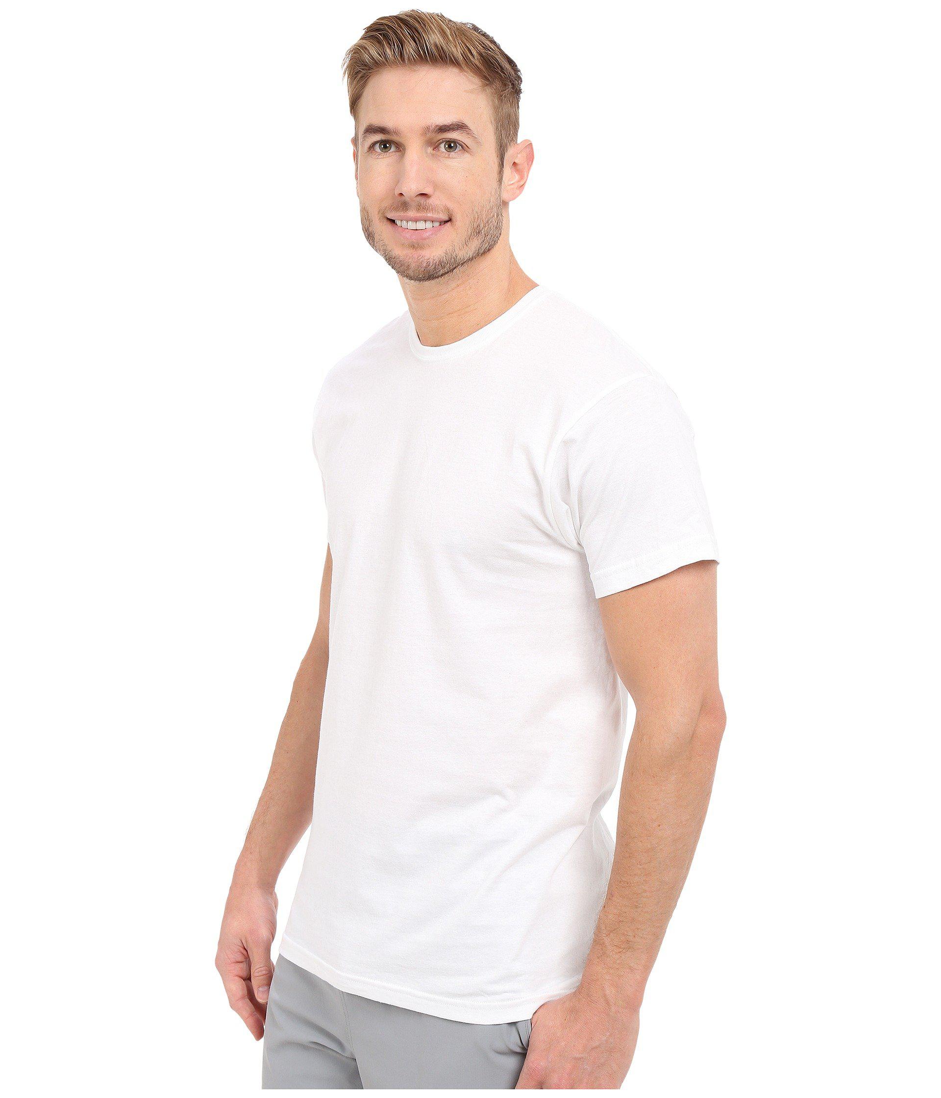 Hanes 2135 FreshIQ Soft White Cotton Crew Neck Undershirt T-Shirt Large 3pk