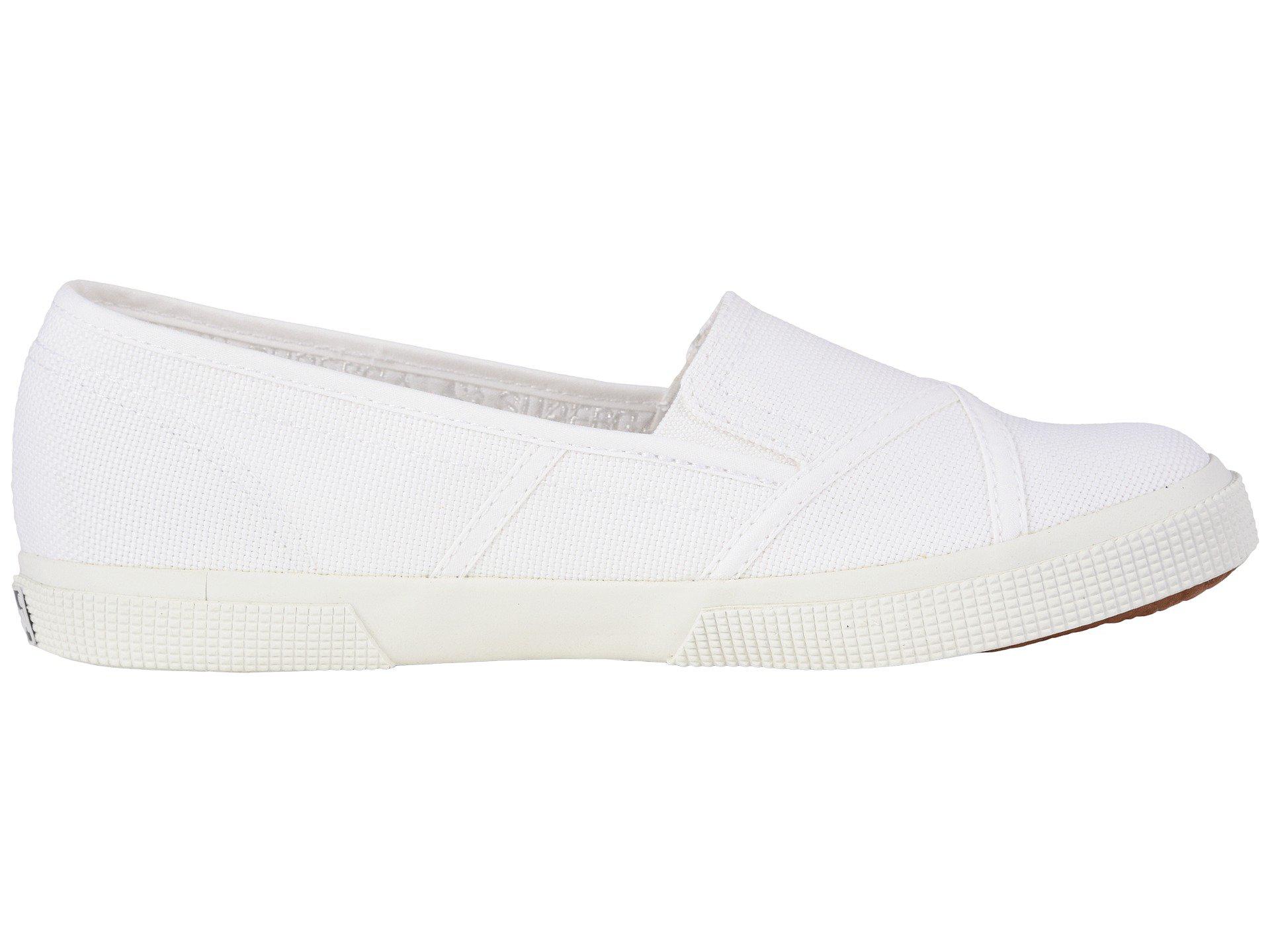 superga white slip on