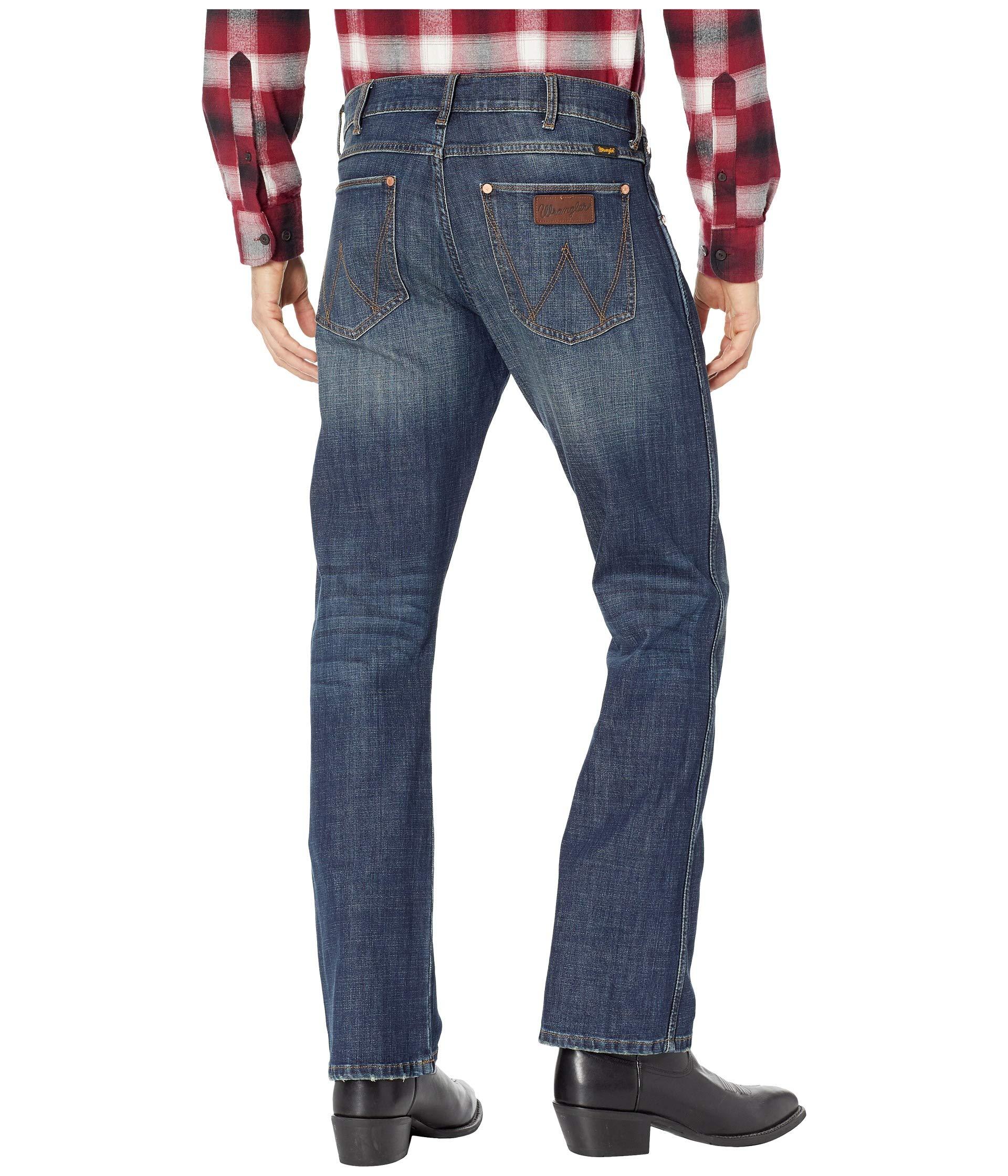 Wrangler Denim Retro Premium Slim Boot Jeans in Blue for Men - Lyst