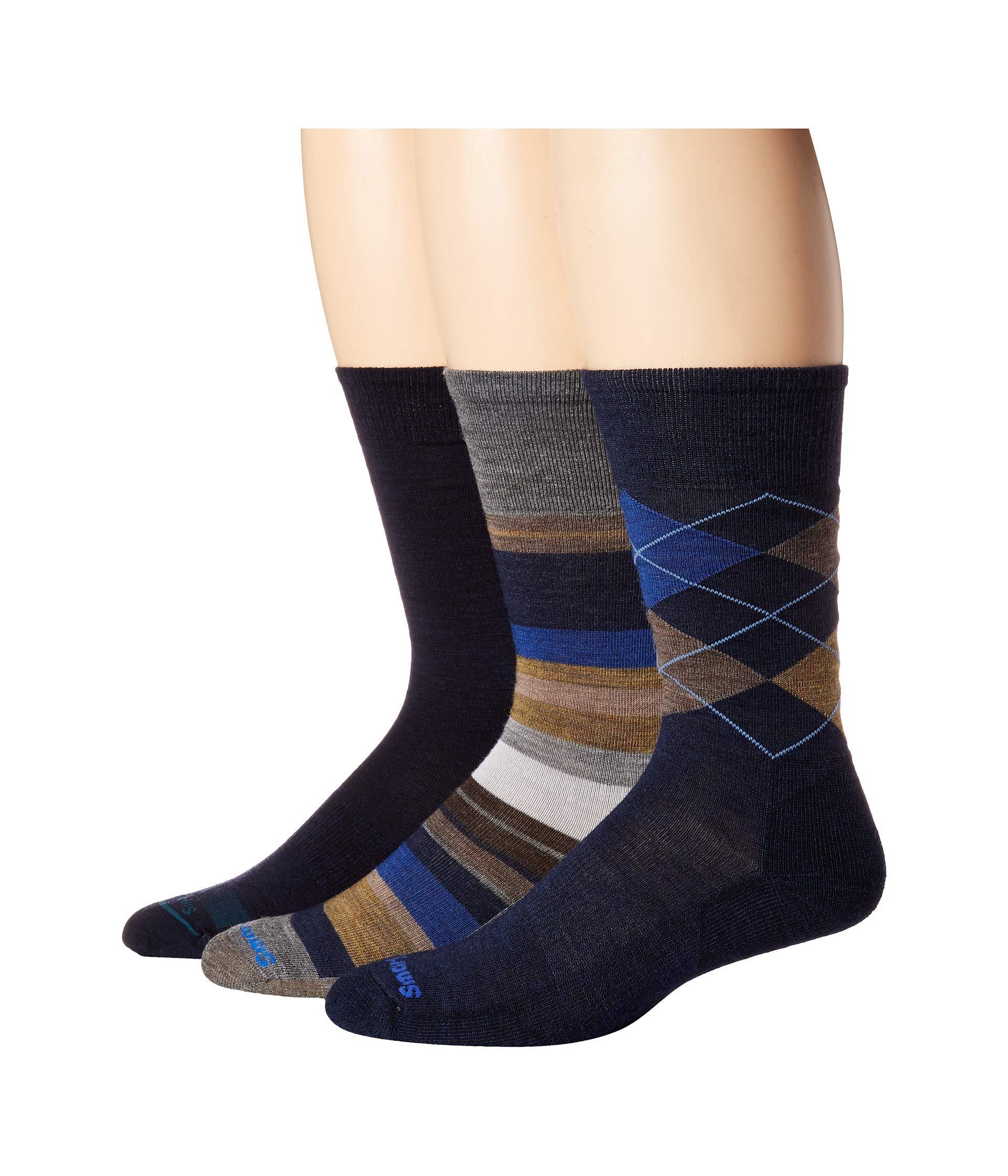 Lyst Smartwool Trio 3 (deep Navy Heather) Men's Crew Cut Socks Shoes in Blue for Men